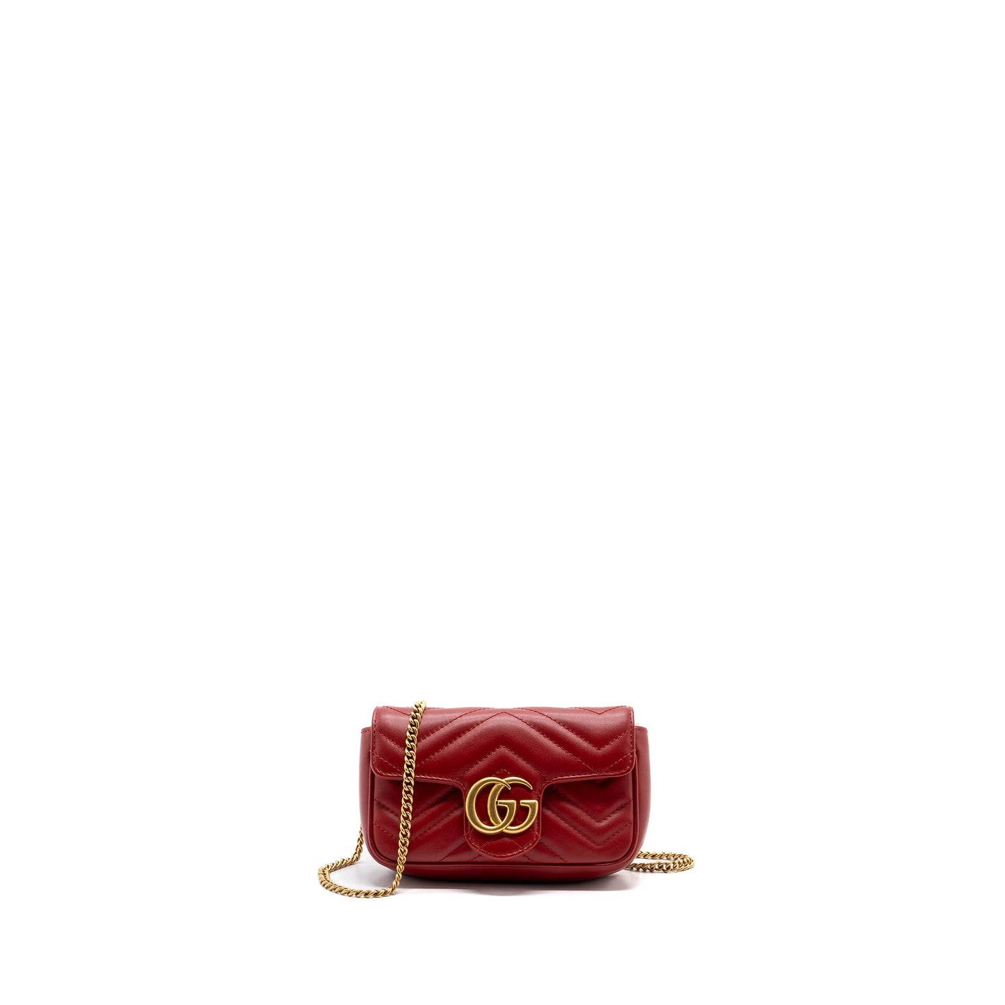 Gucci Marmont super mini matelassÃ© chevron Calfskin red