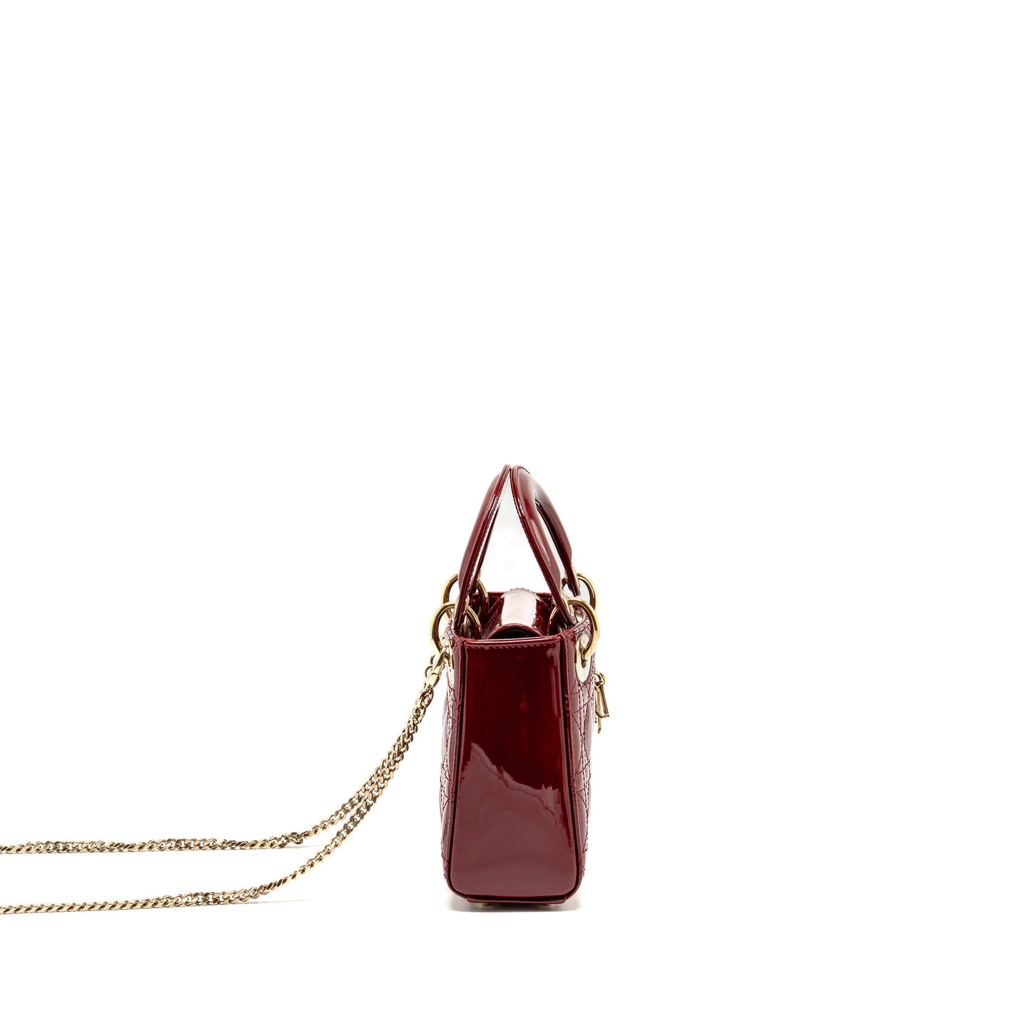 Dior Mini Lady dior patent red