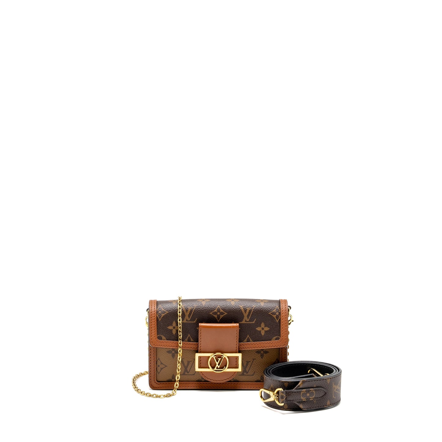 Louis Vuitton Dauphine Chain Wallet Monogram Reverse CANVAS