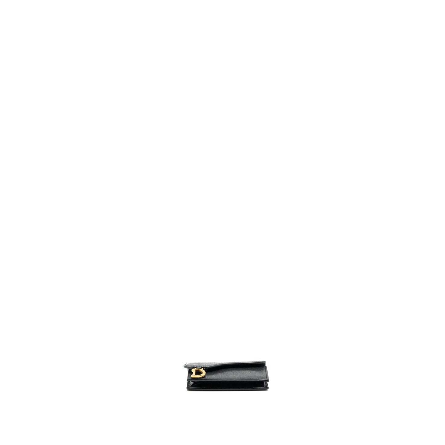 Dior Saddle Flap Card Holder Goatskin Black