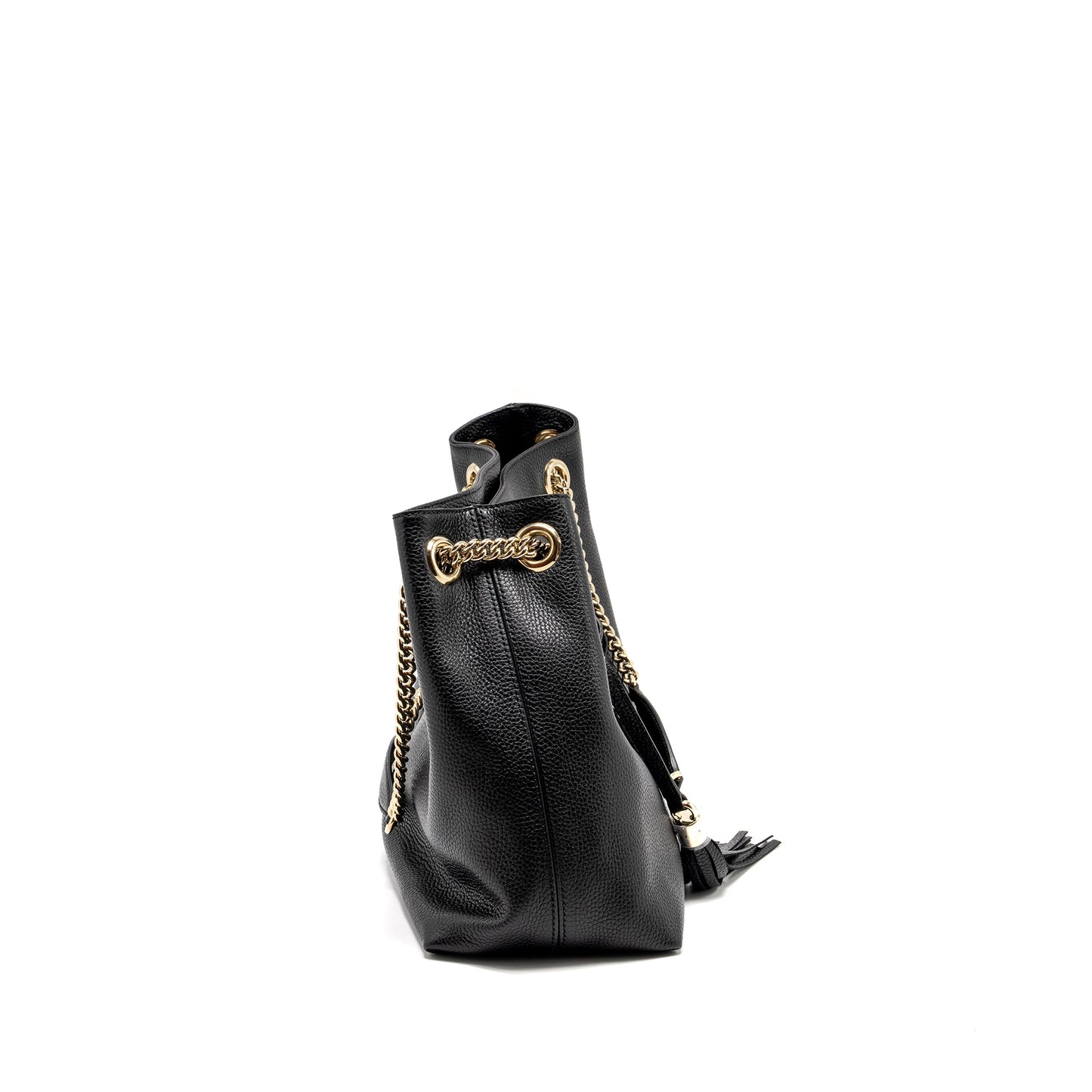 Gucci Interlocking G Soho Tote Purse Calfskin Black