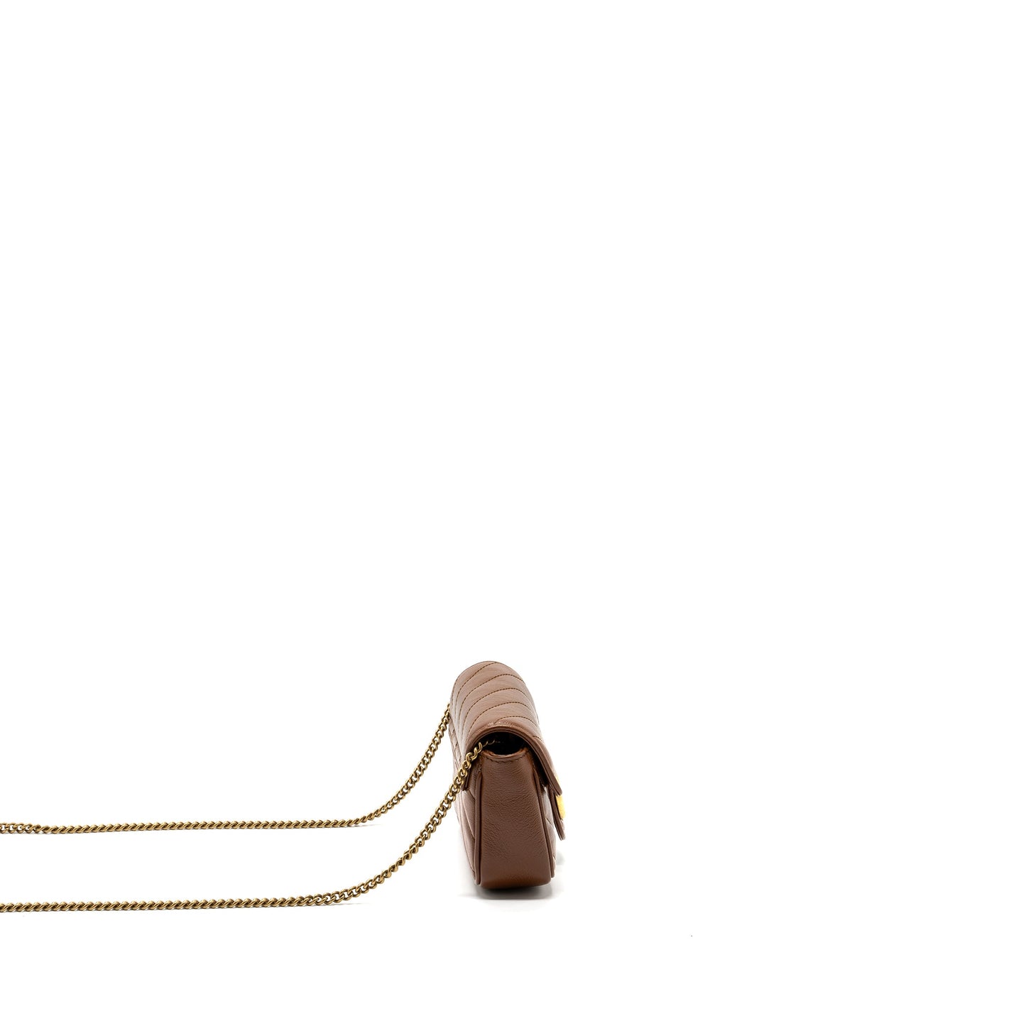 Gucci super mini marmont calfskin caramel
