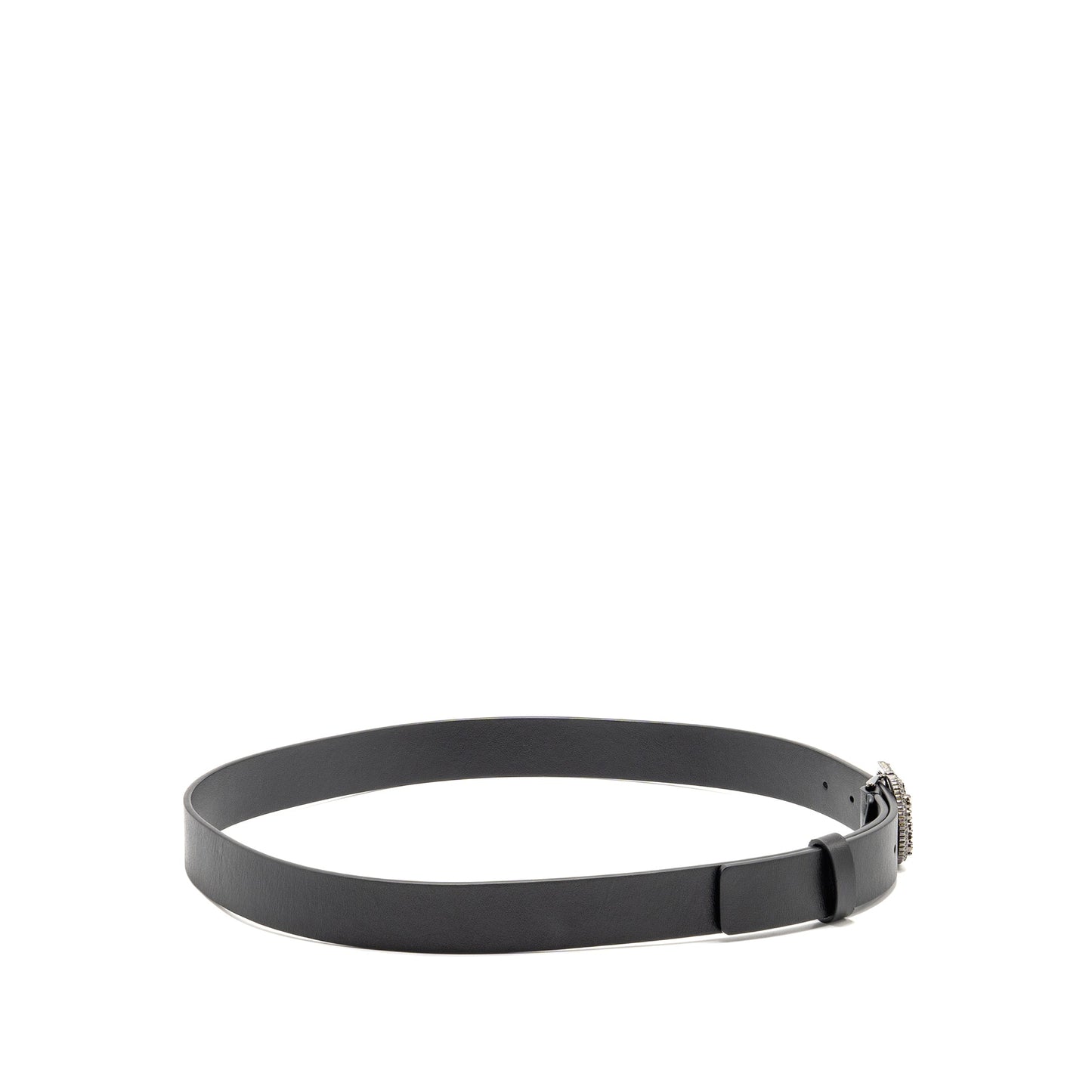 Dior Size 85 Crystal 25mm Belt Calfskin Black with Black Hardware