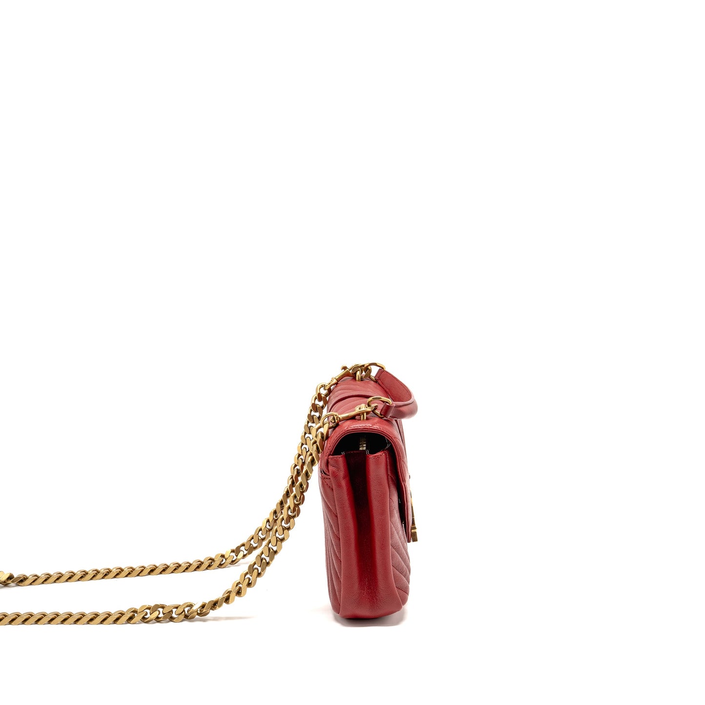 Saint Laurent/ Medium Envelope Purse Leather Red