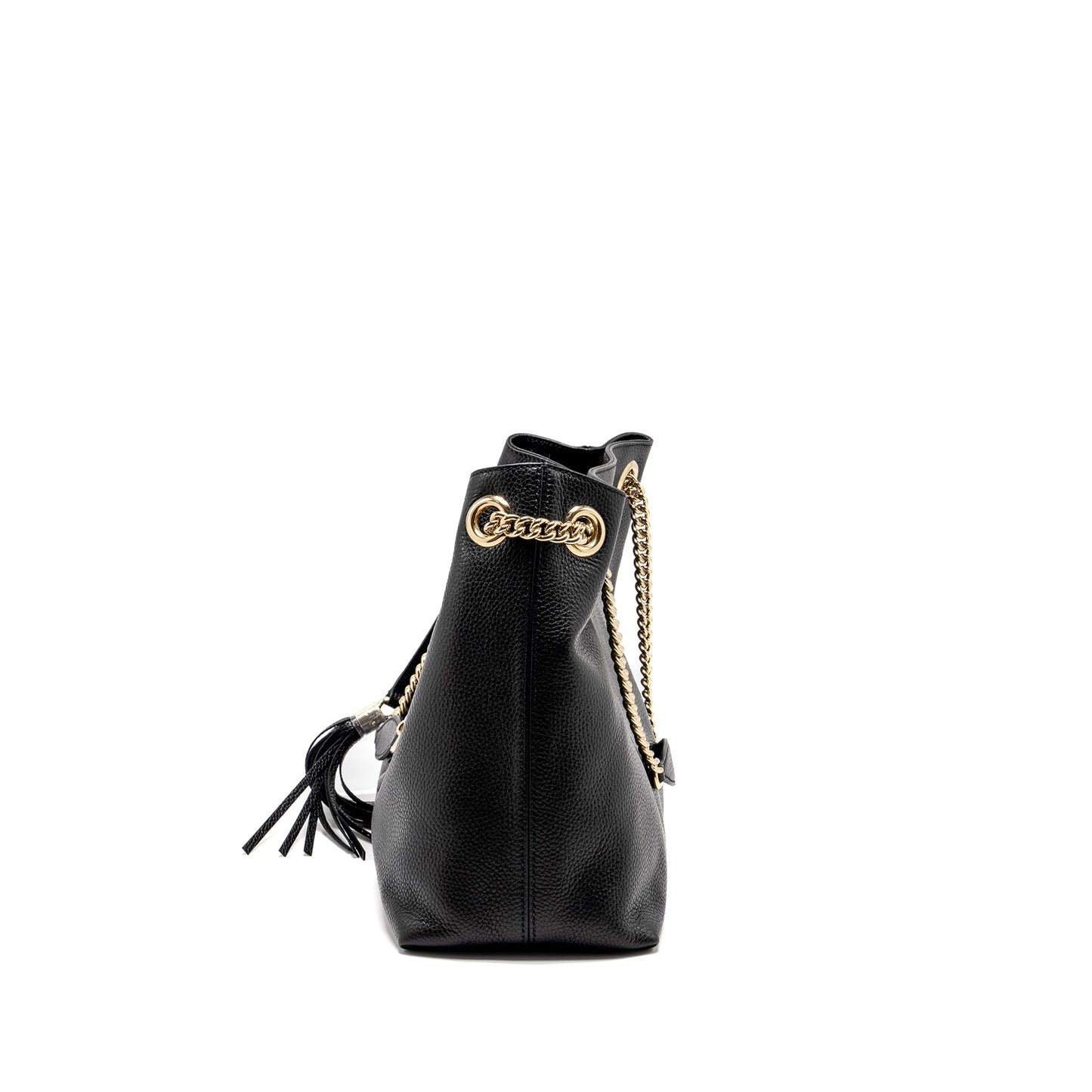 Gucci Interlocking G Soho Tote Purse Calfskin Black