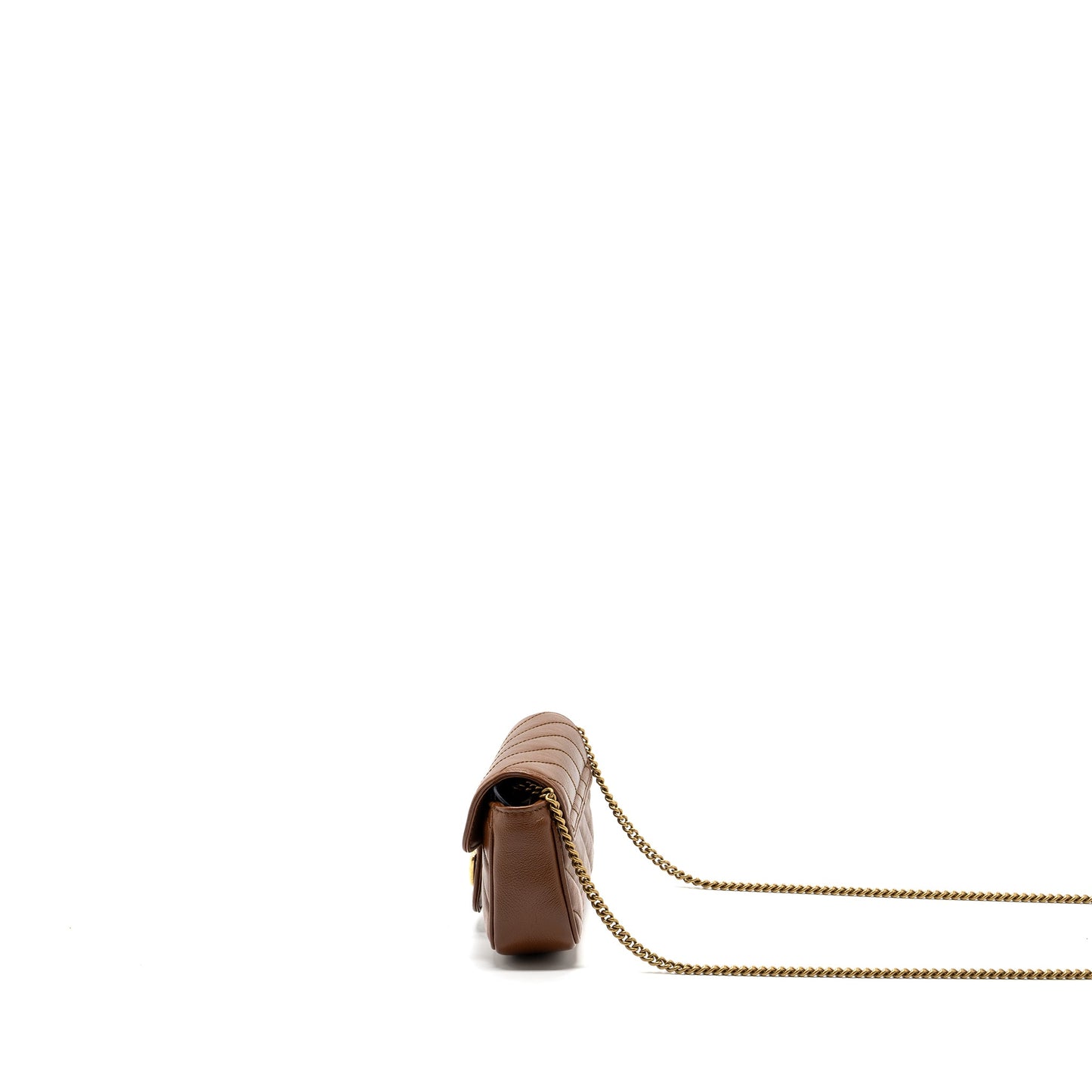Gucci super mini marmont calfskin caramel