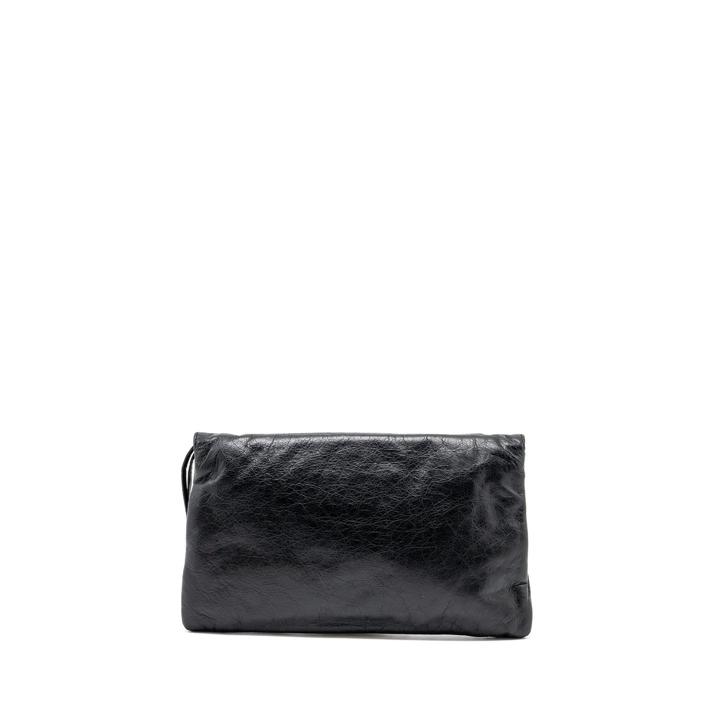 Baleciaga city fold clutch leather black