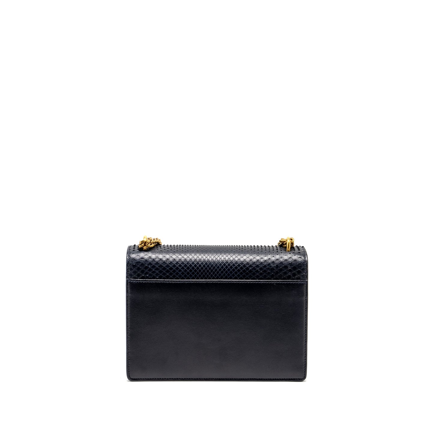 Saint Laurent / Sunset Purse Python/Suede Navy