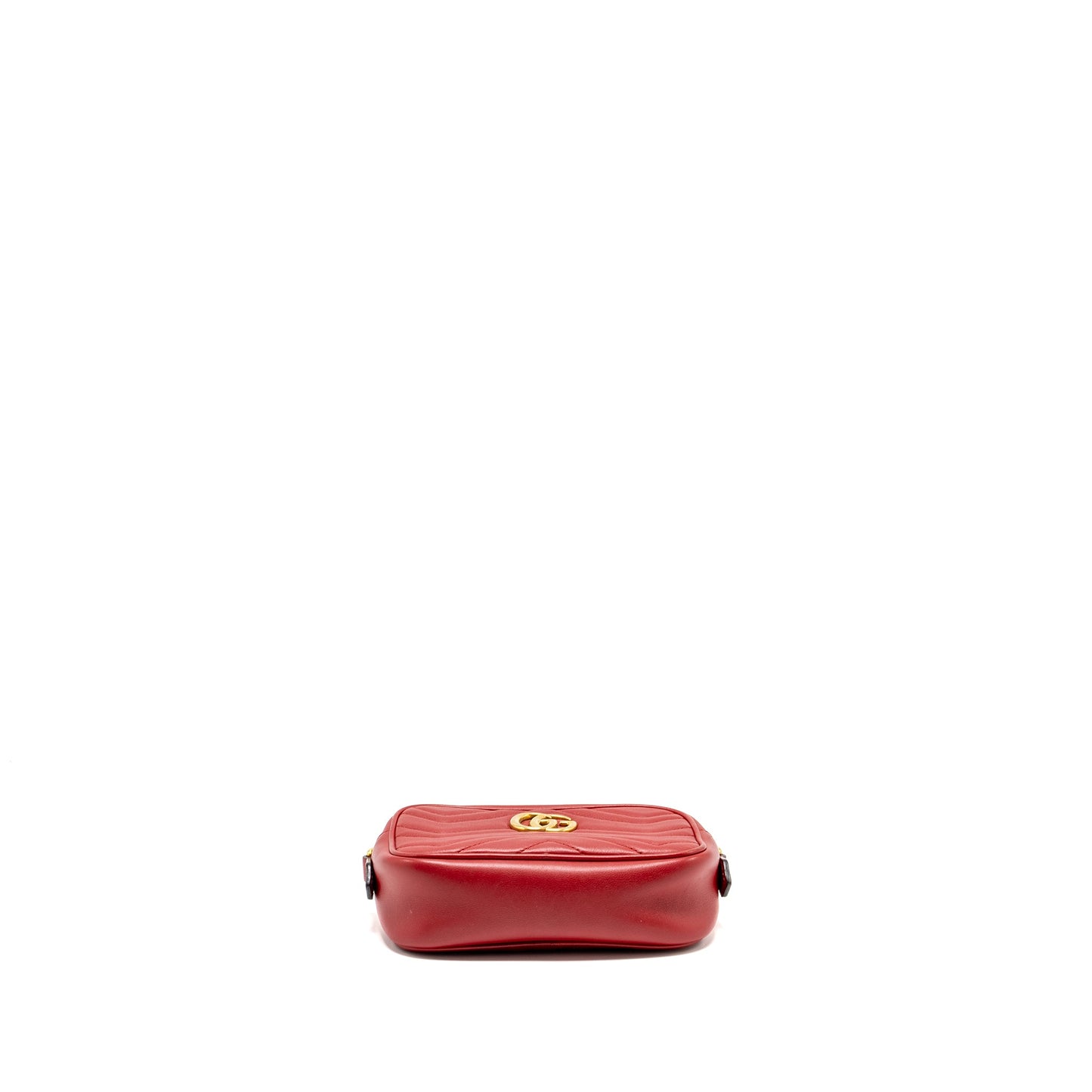 Gucci Marmont Matelasse Camera Purse Red Leather Red