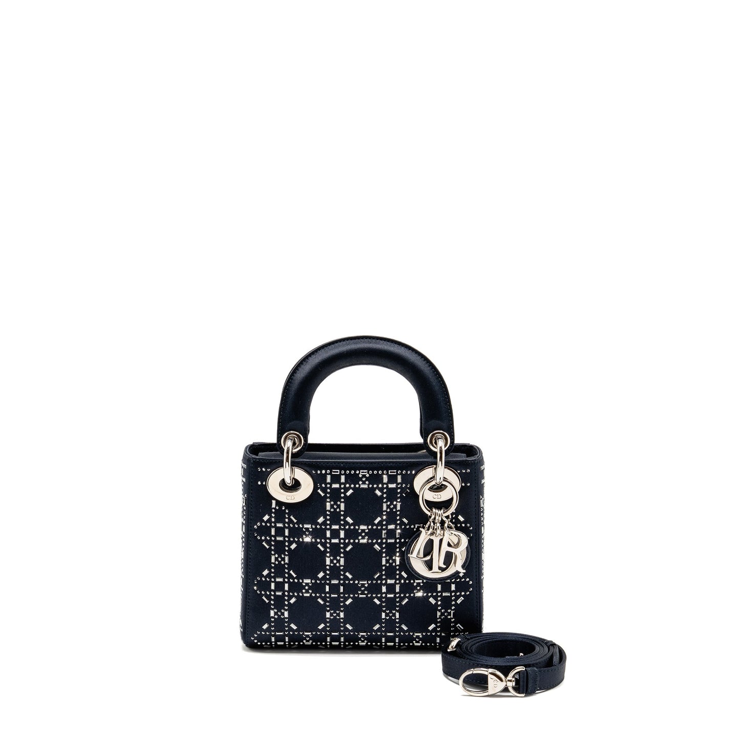 Dior Mini Lady dior satin crystal Dark blue