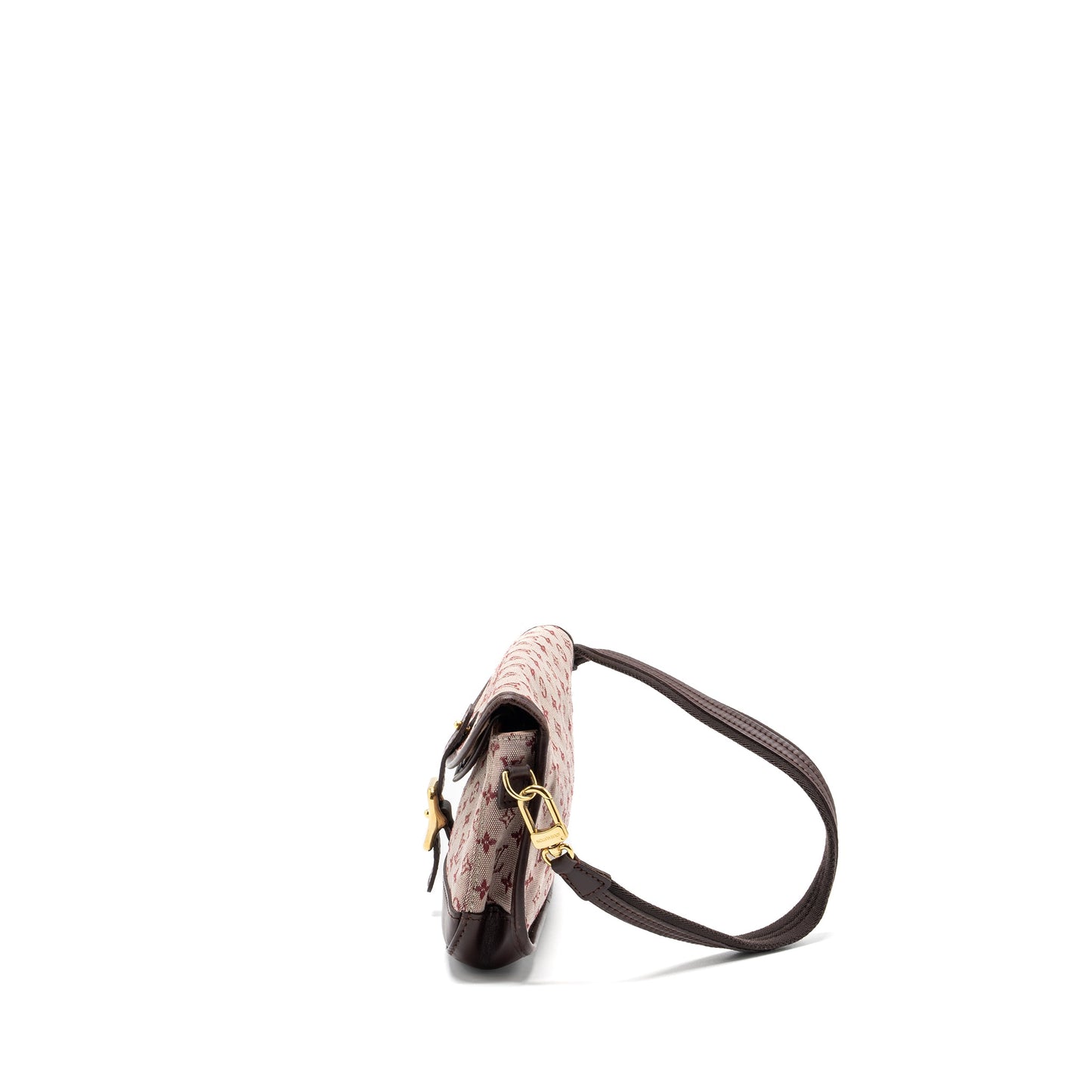 Louis Vuitton vintage flap Mini Purse fabric / leather dark pink