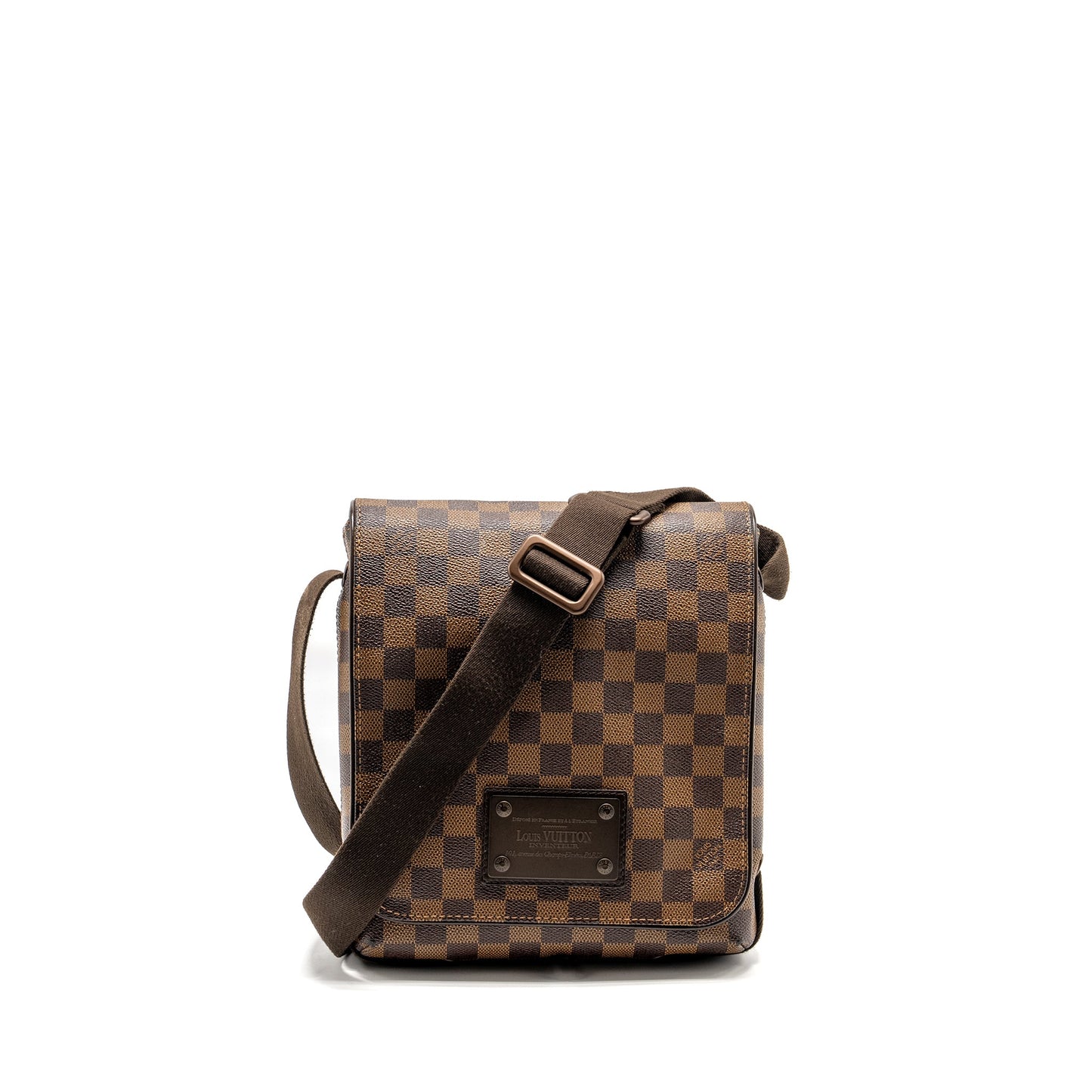 Louis Vuitton Brooklyn Messenger Purse Damier Ebene Canvas Brown Hardware