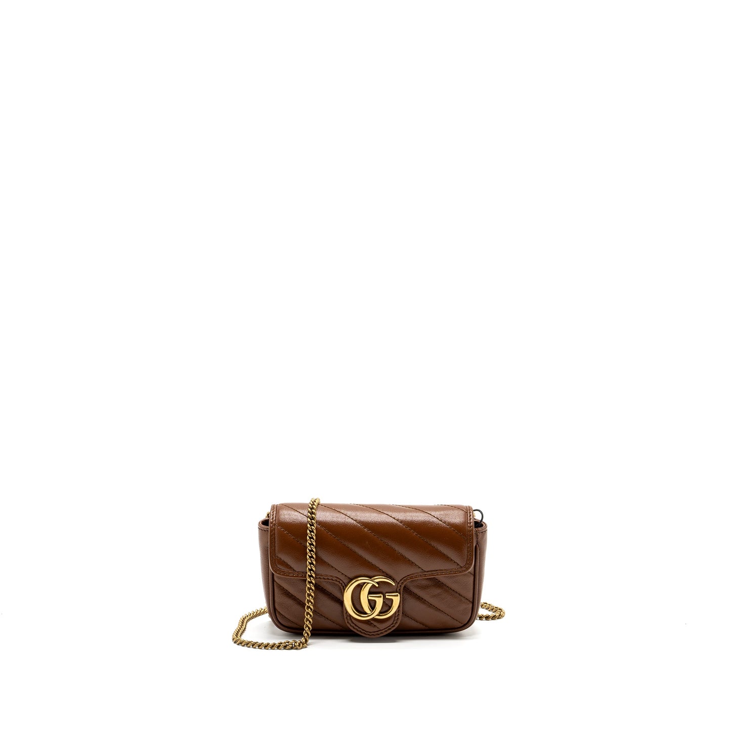 Gucci super mini marmont calfskin caramel