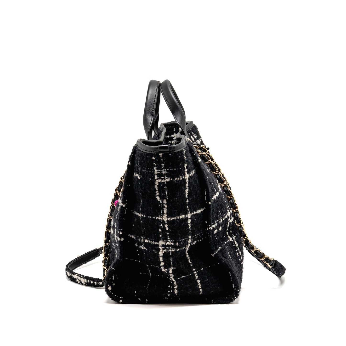 Chanel Deauville tote tweed black / multicolor LGHW (microchip)
