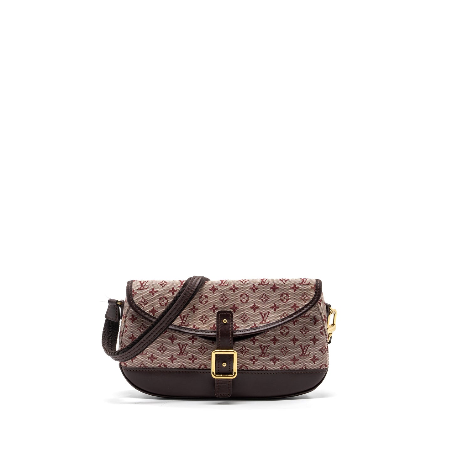 Louis Vuitton vintage flap Mini Purse fabric / leather dark pink
