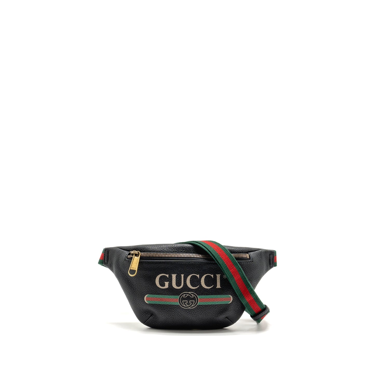 Gucci Mini Print Belt Purse Calfskin Black