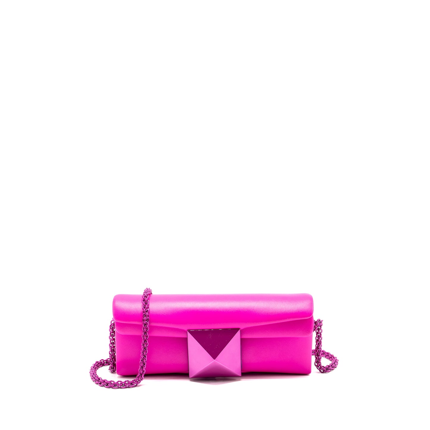 Valentino Garavani One Stud Clutch Purse Nappa Leather pink with pink hardware