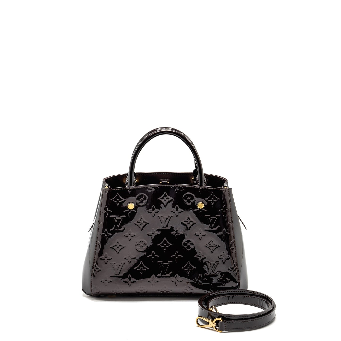 Louis Vuitton Vernis Montaigne Purse Monogram Patent Burgundy Amarante