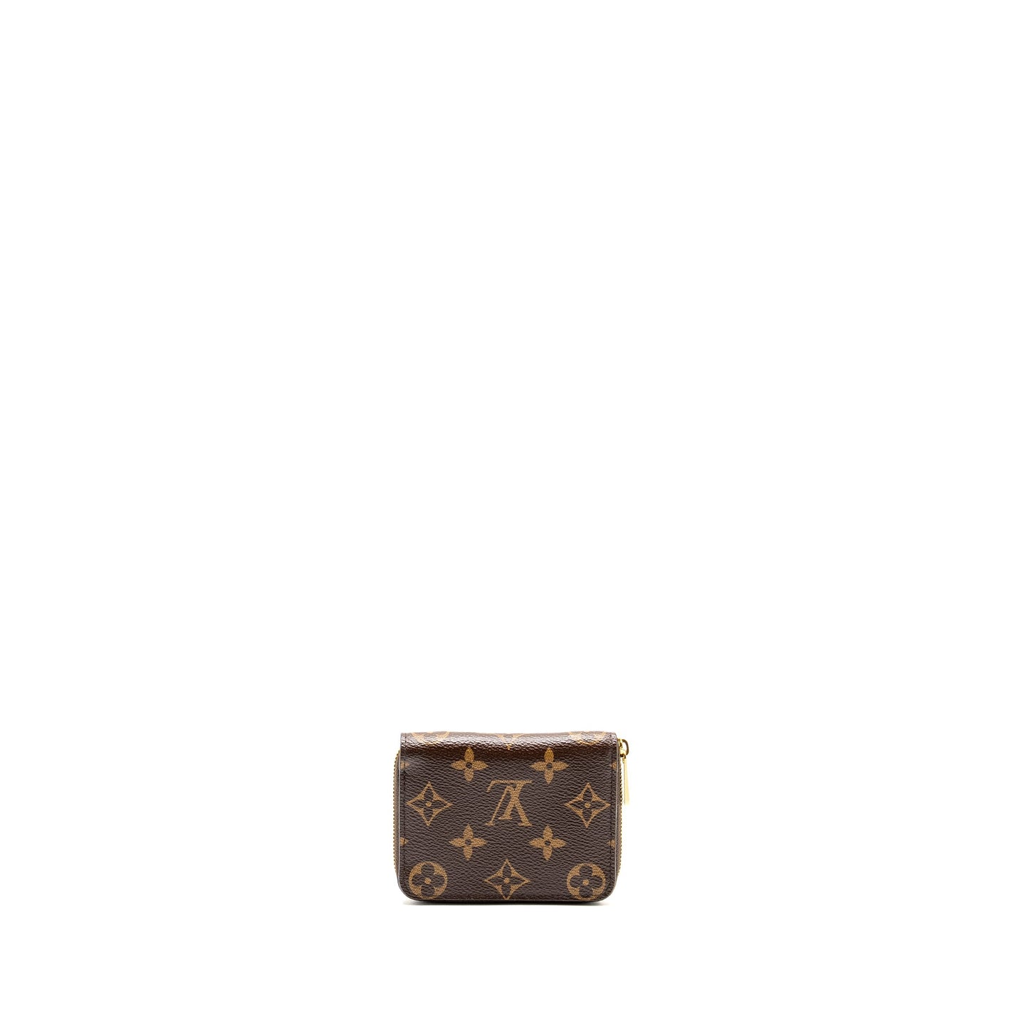 LOUIS VUITTON Zipper Coin Purse Monogram Canvas Brown