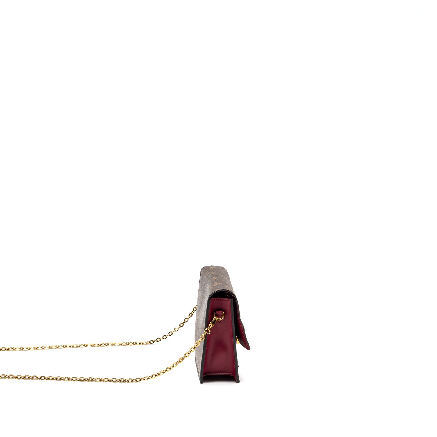Louis Vuitton Flore chain wallet monogram canvas/ dark red