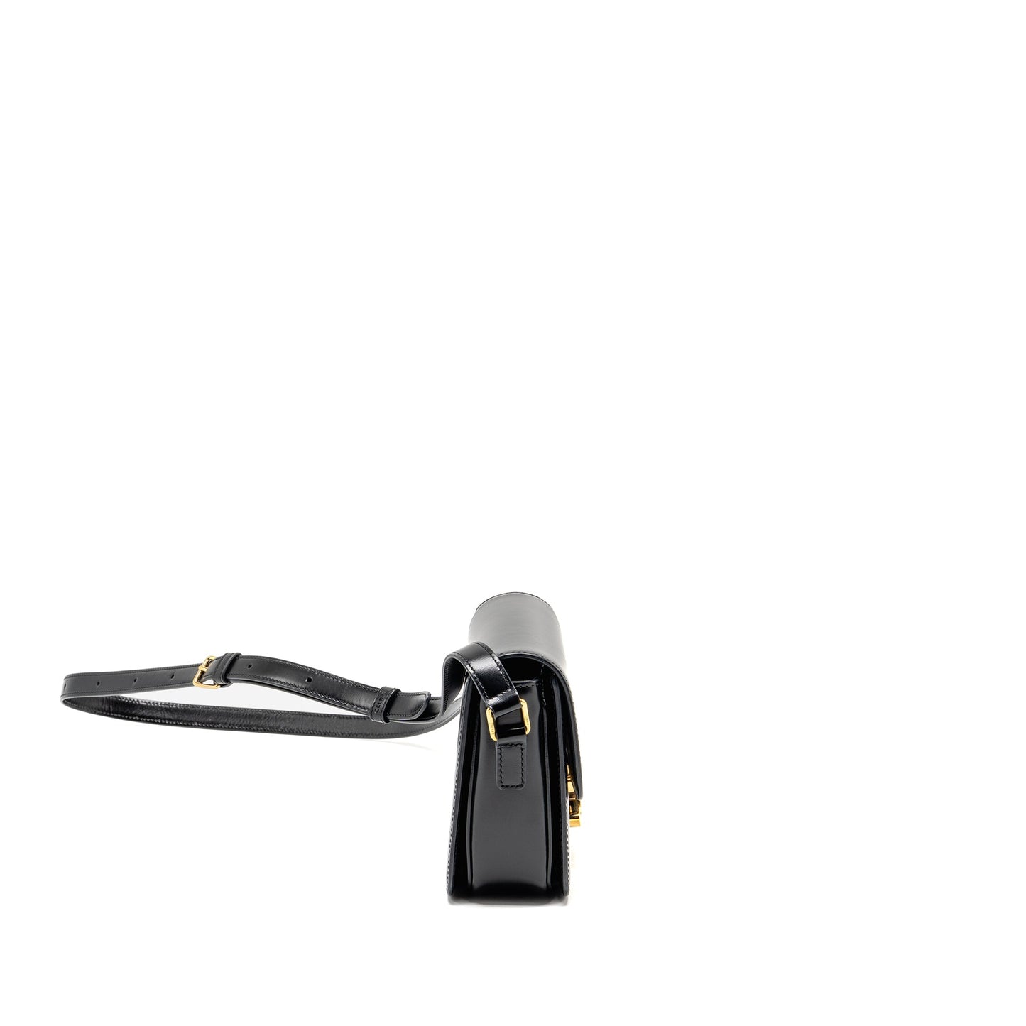 Celine Teen Triomphe Purse Shiny Calfskin Black