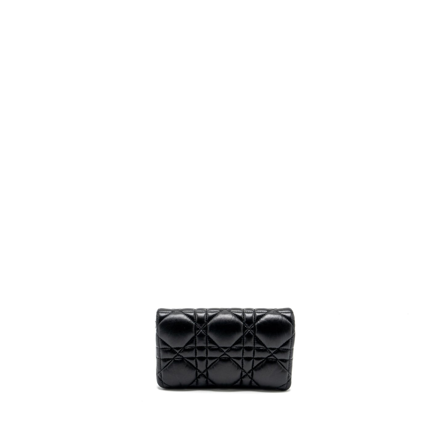 Dior Mini Caro Flap Purse Calfskin Black with Black Hardware