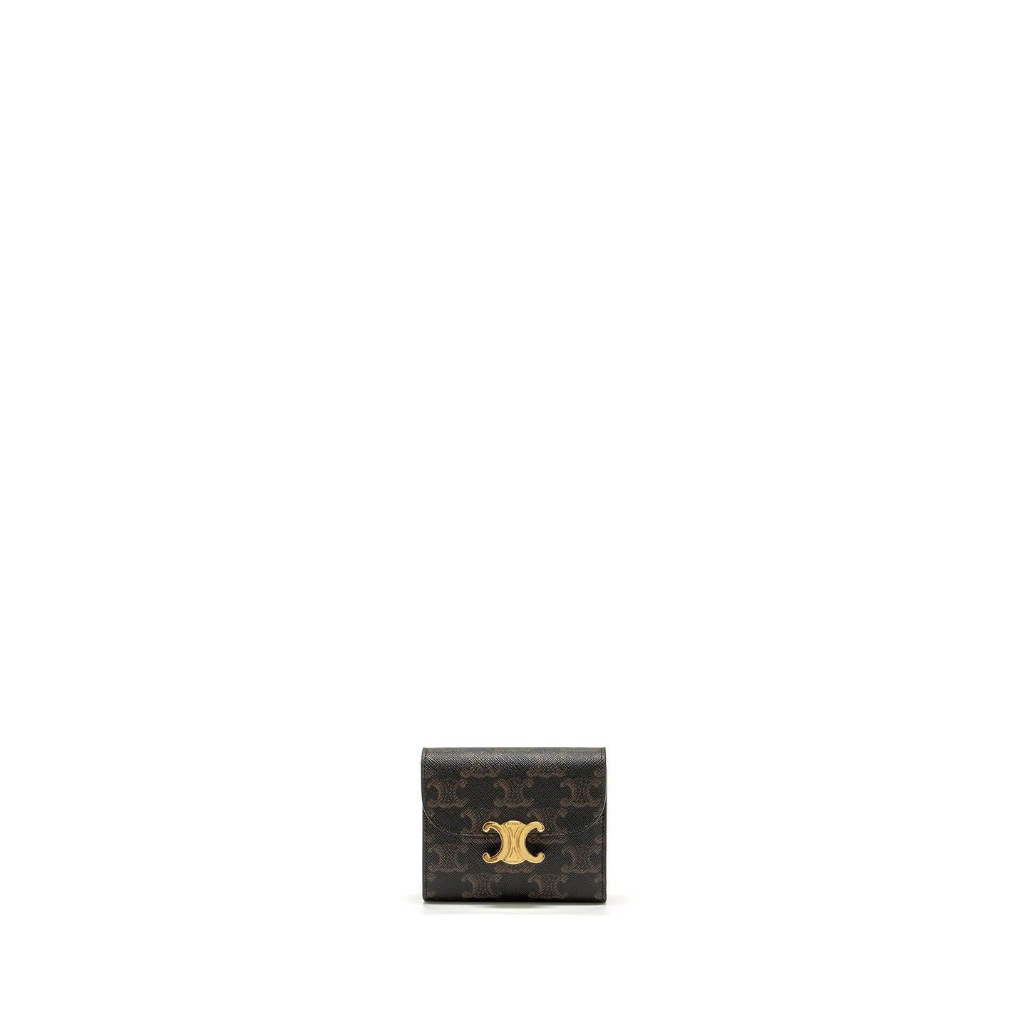 Celine Small Triomphe Flap Wallet Canvas Tan