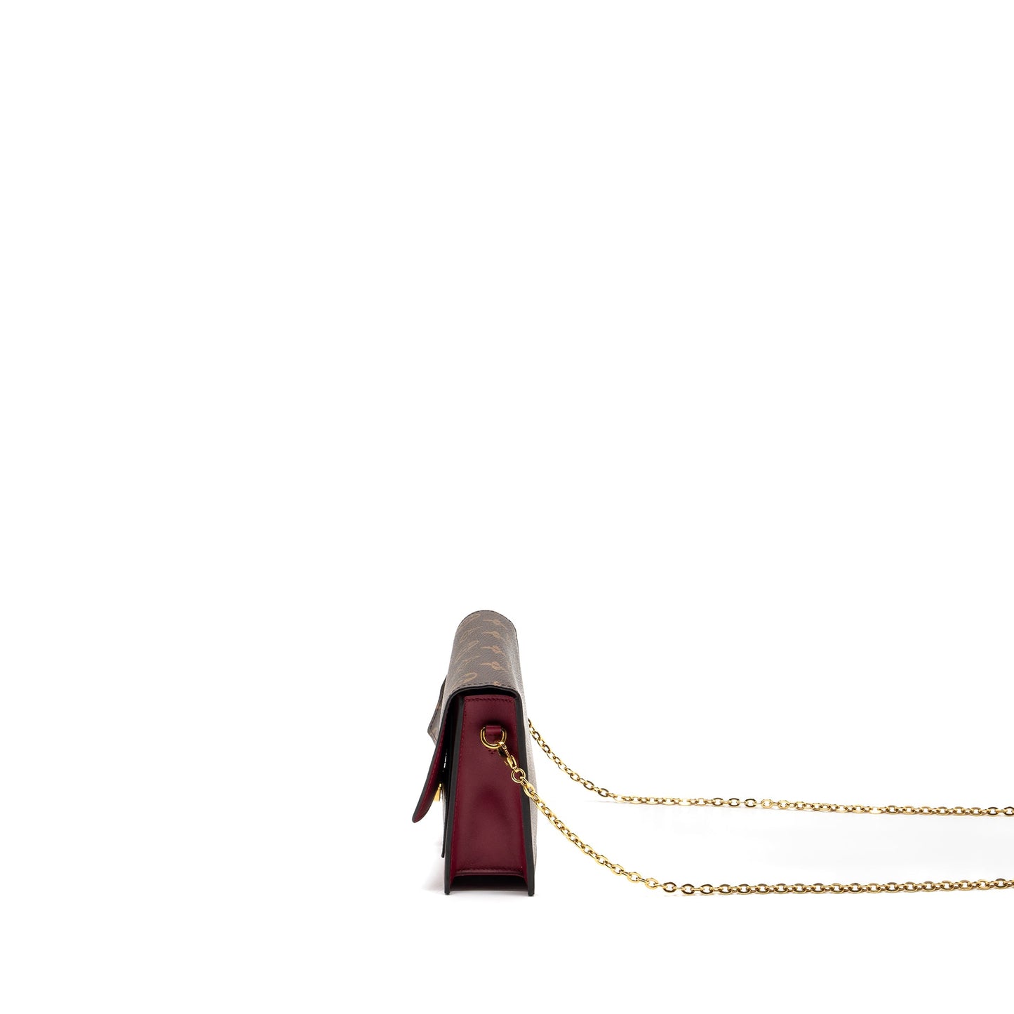Louis Vuitton Flore chain wallet monogram canvas/ dark red