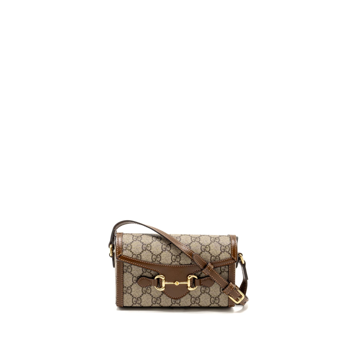 Gucci Horsebit 1955 Mini Purse Supreme Canvas Beige/Dark Brown