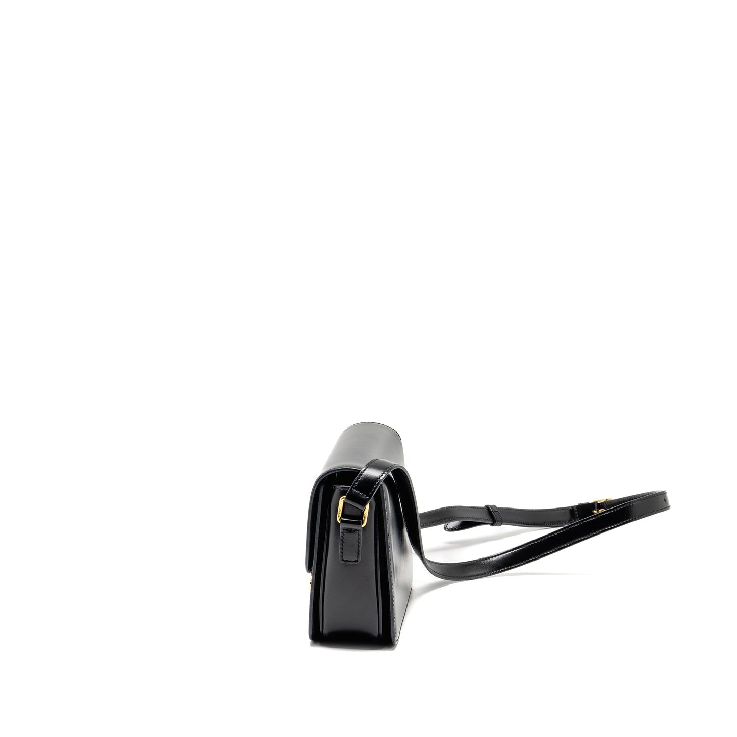 Celine Teen Triomphe Purse Shiny Calfskin Black