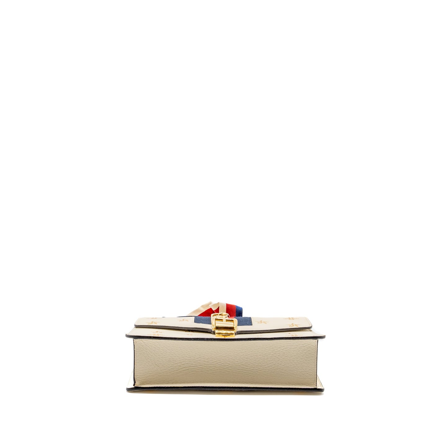 Gucci Small Sylvia Purse Bee and Star Printed Calfskin White