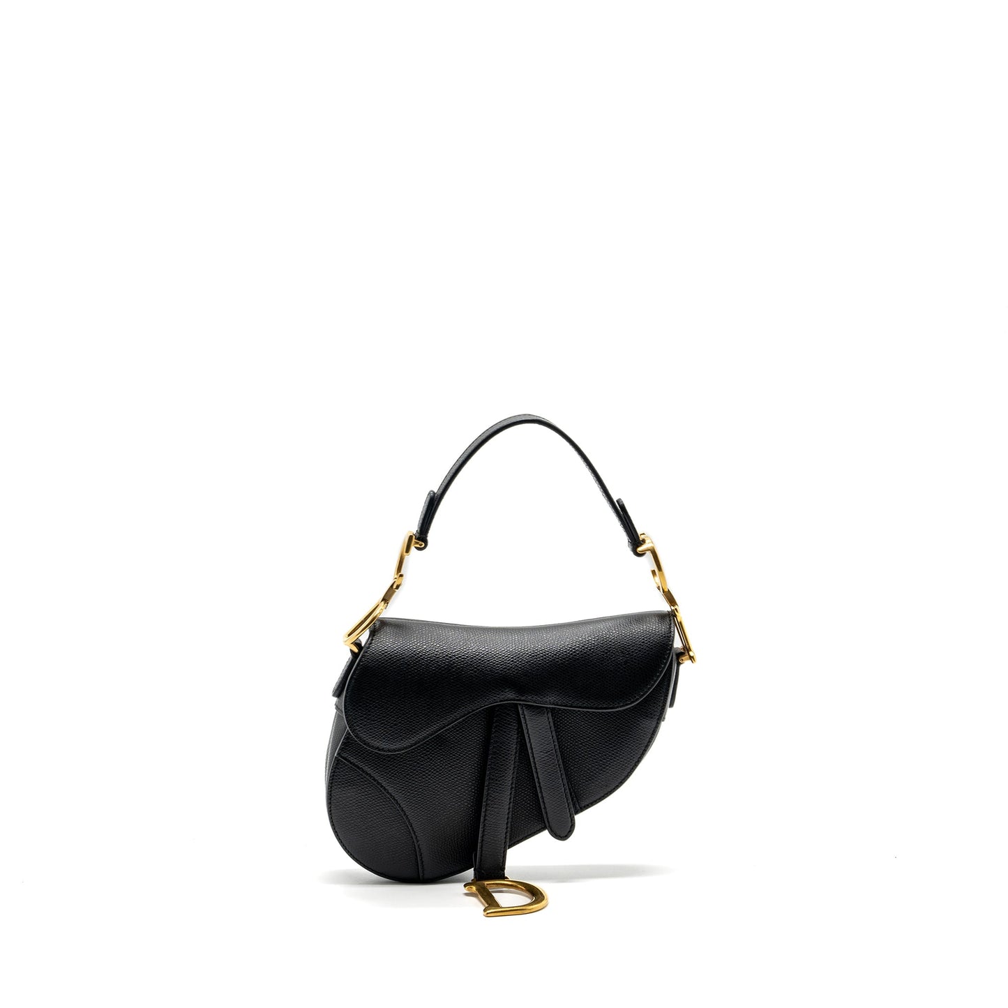 Dior mini saddle Purse grained calfskin black