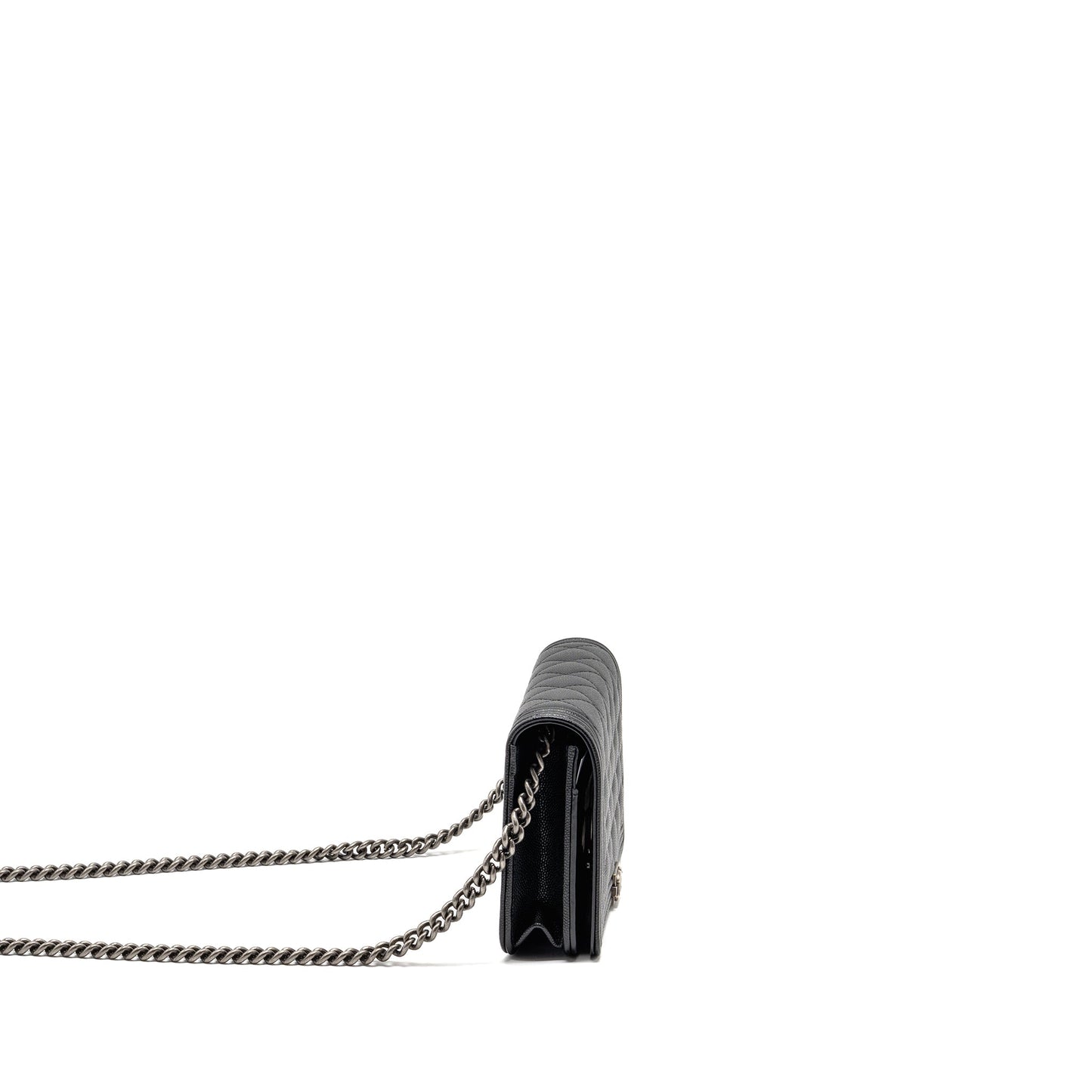 Chanel Boy wallet on chain caviar black ruthenium SHW (microchip)