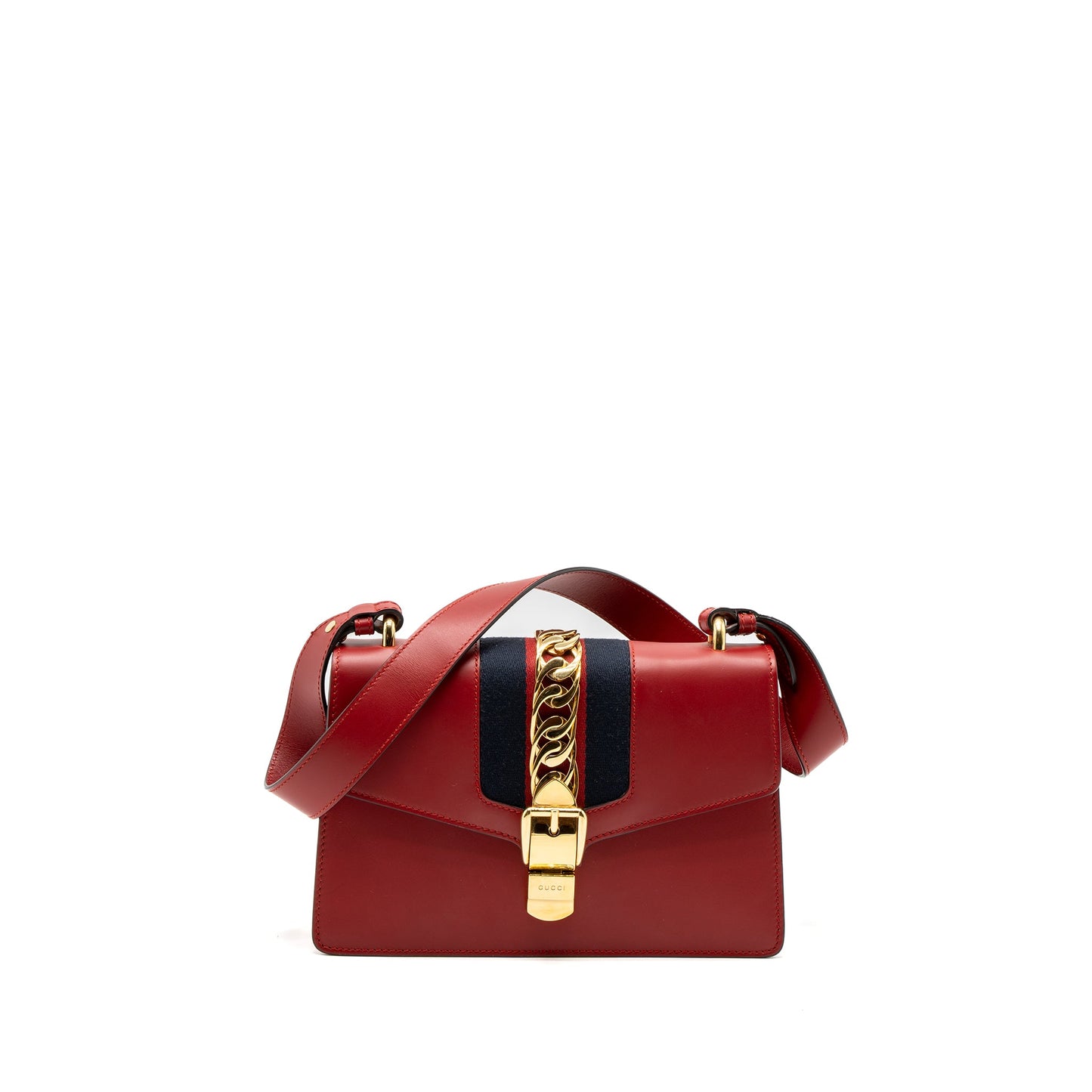 Gucci Small Sylvie Purse Calfskin Red