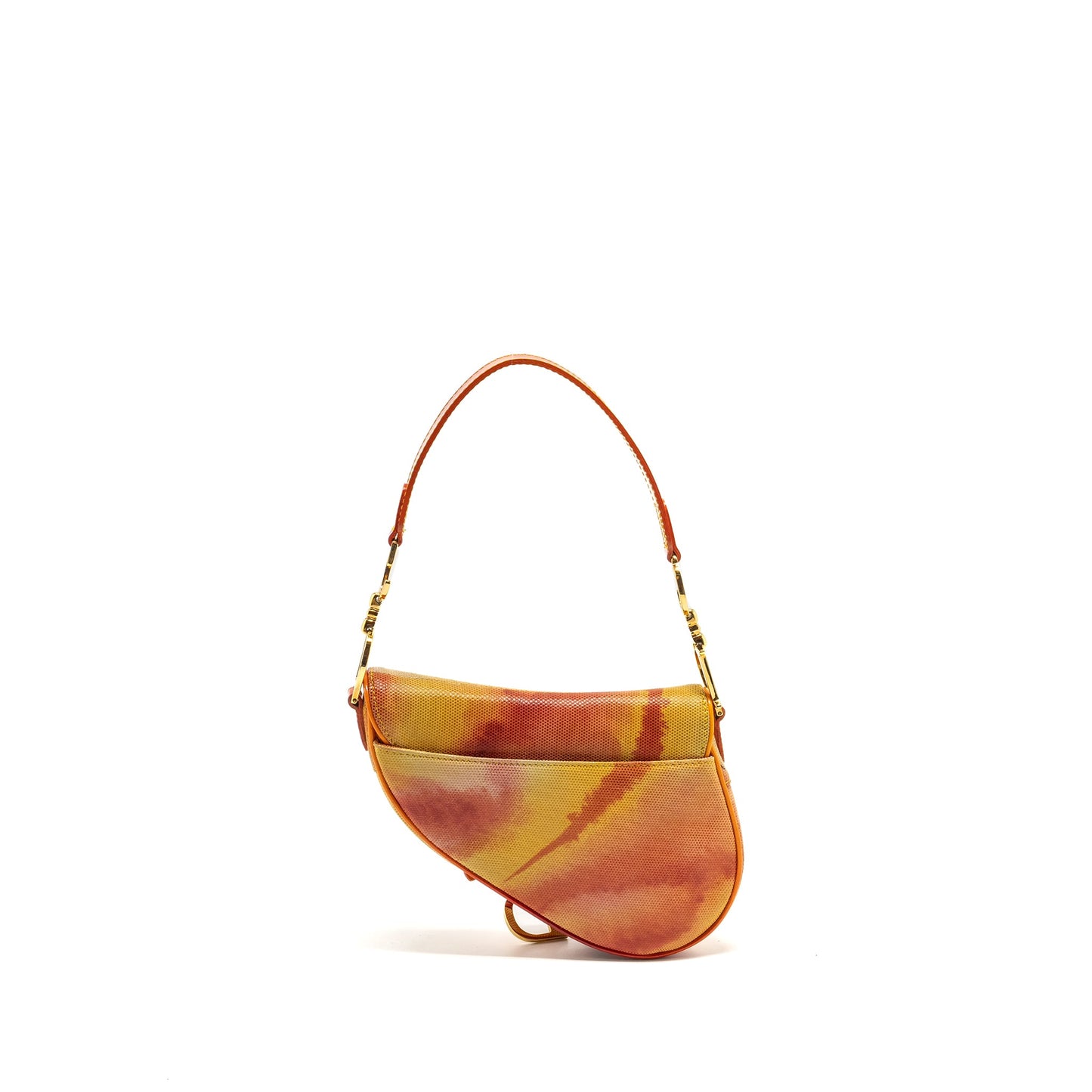 Dior Vintage Mini Saddle Purse Fabric/Leather Multicolour