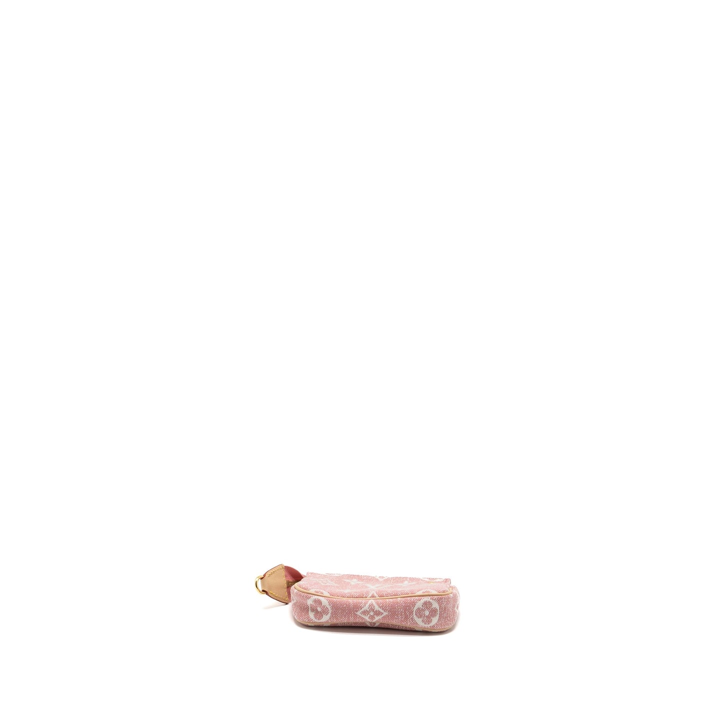 Louis Vuitton Key Pouch Pink Monogram Denim (New Version)