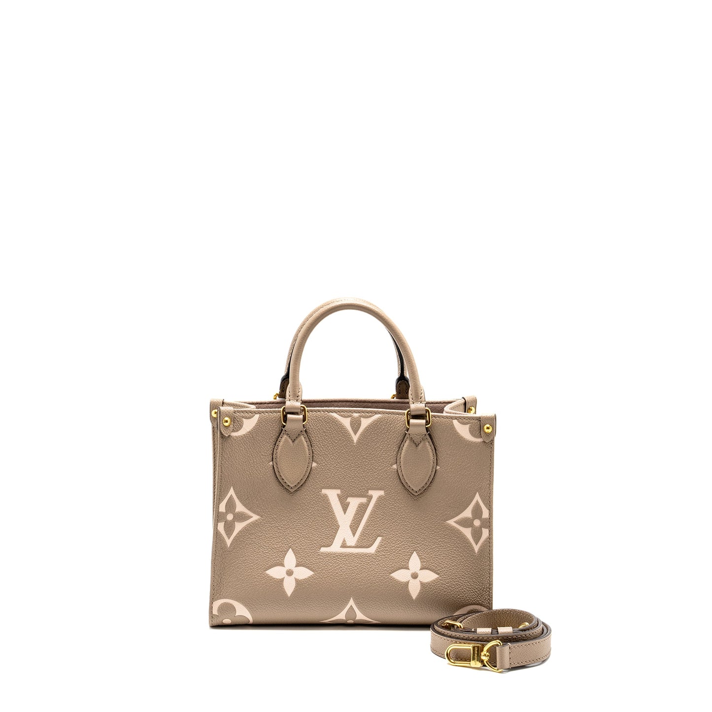 Louis Vuitton ONTHEGO Bicolour Monogram Empreinte Leather Tourterelle/Creme