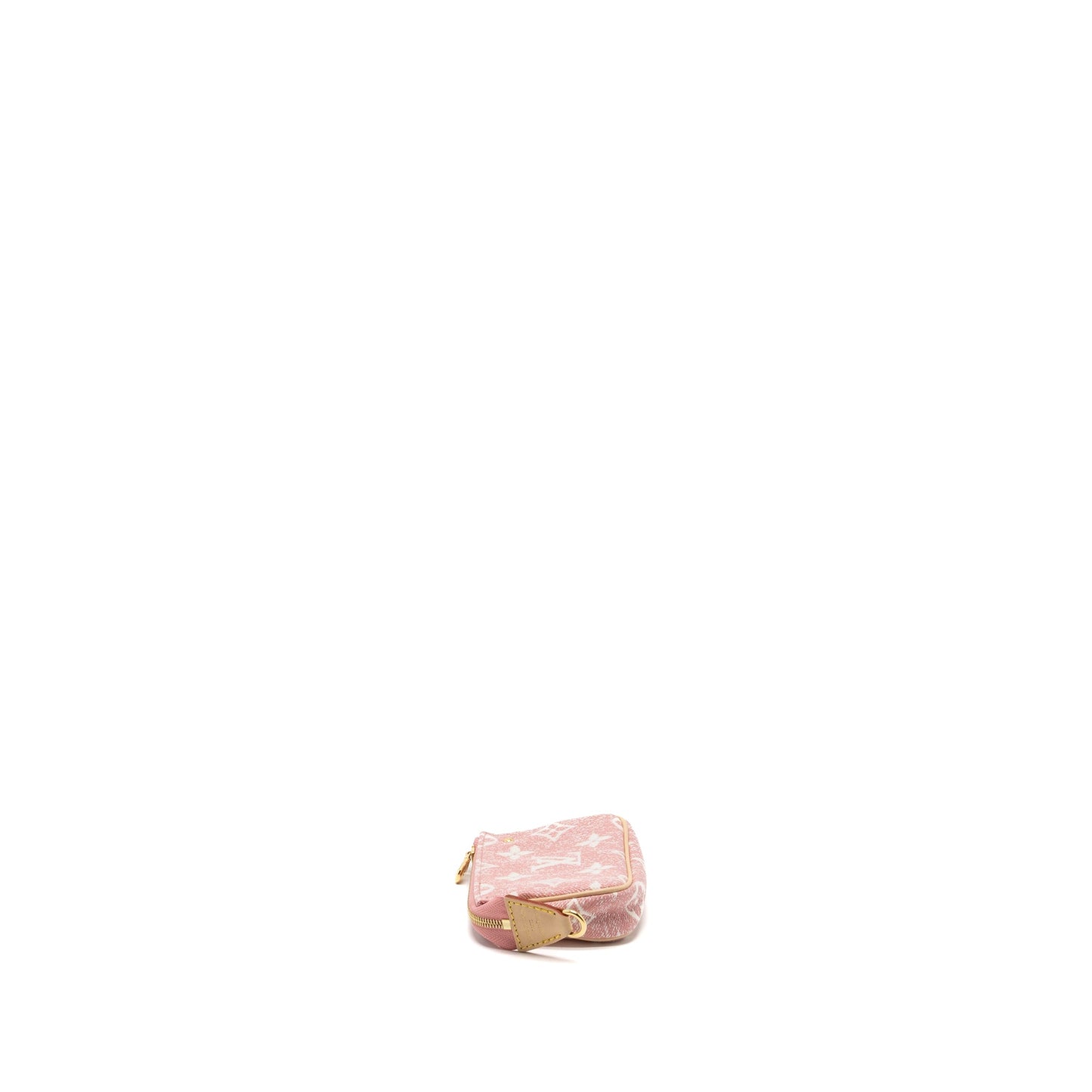 Louis Vuitton Key Pouch Pink Monogram Denim (New Version)