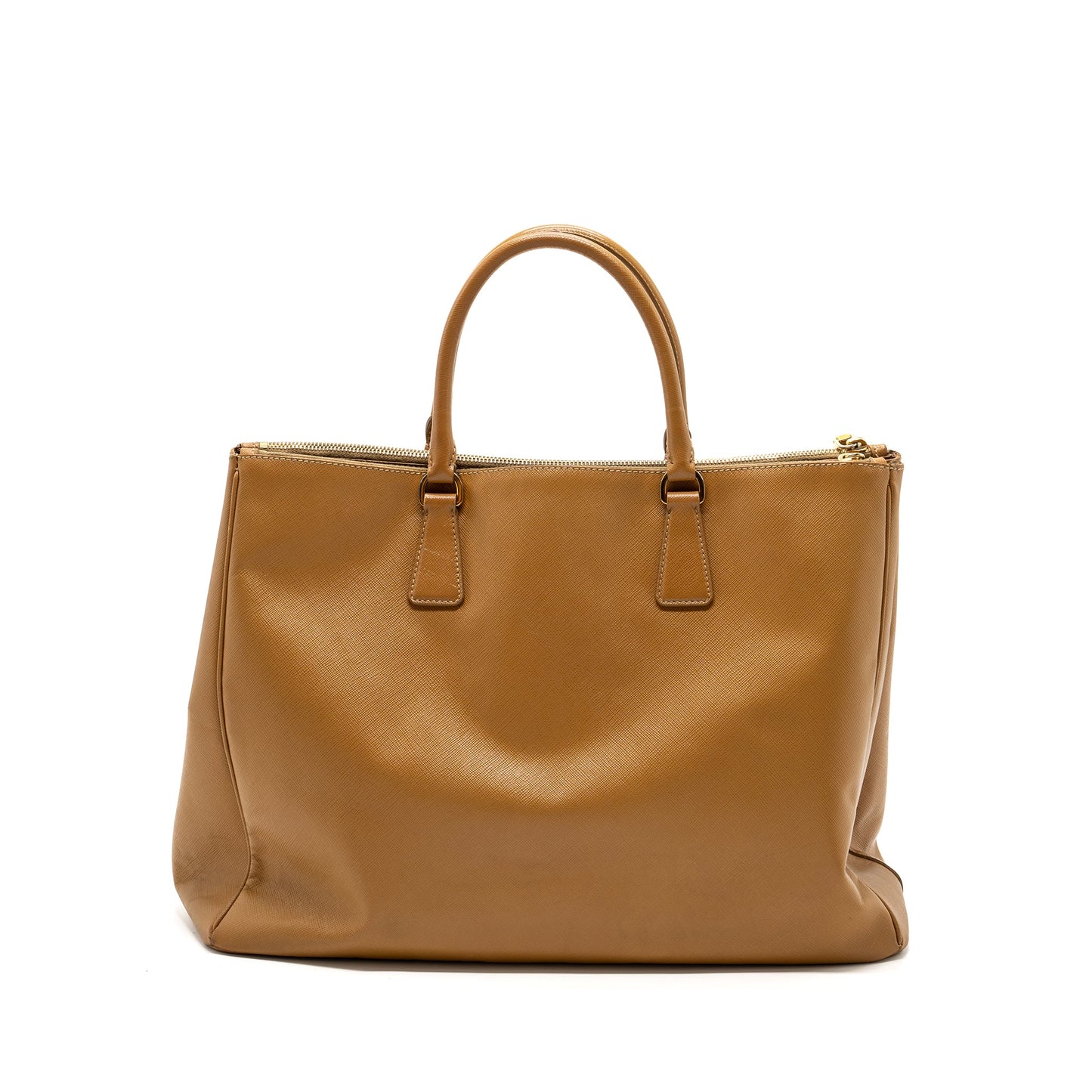 Prada X large double zip tote Purse saffiano calfskin caramel