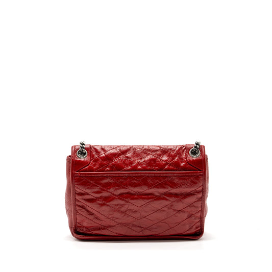 Saint laurent medium Niki Purse of calfskin red ruthenium hardware