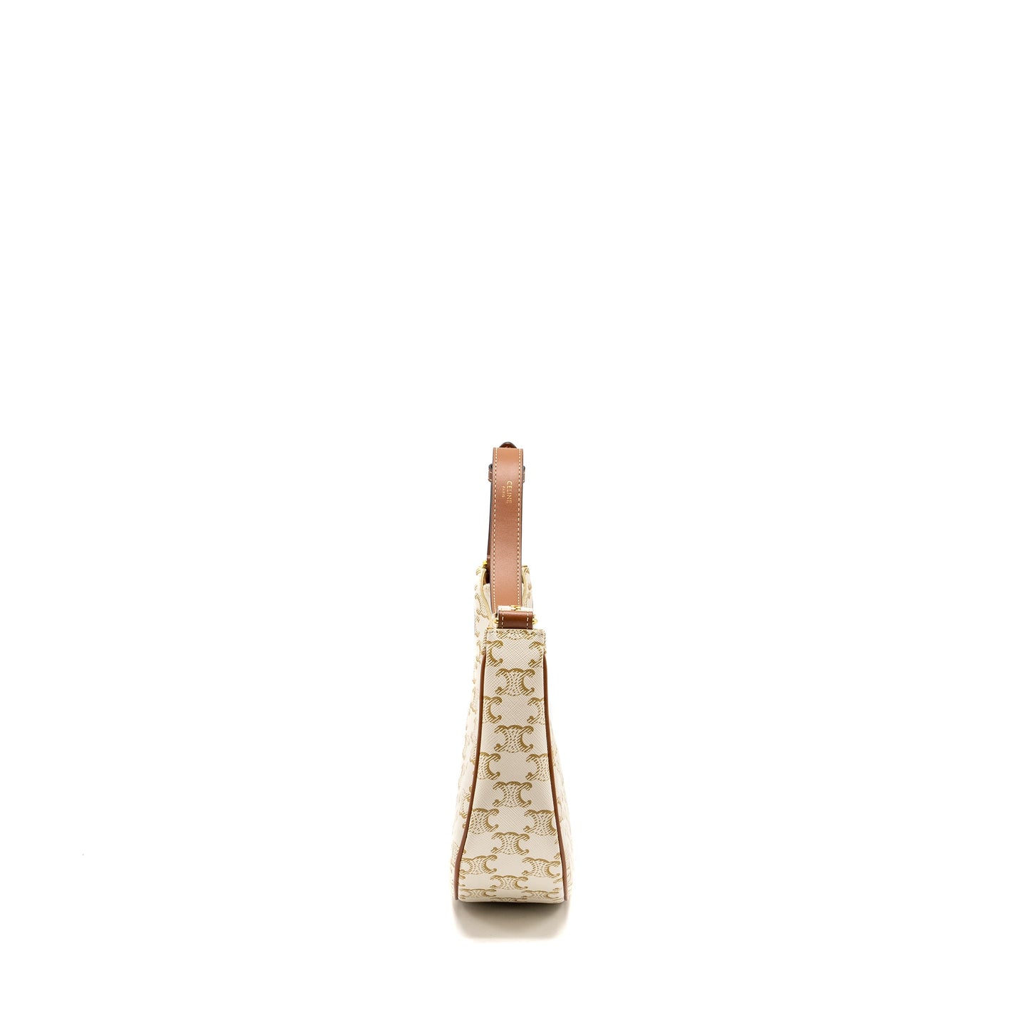 Celine Meduim Ava Purse Triomphe Canvas/Calfskin White/Brown