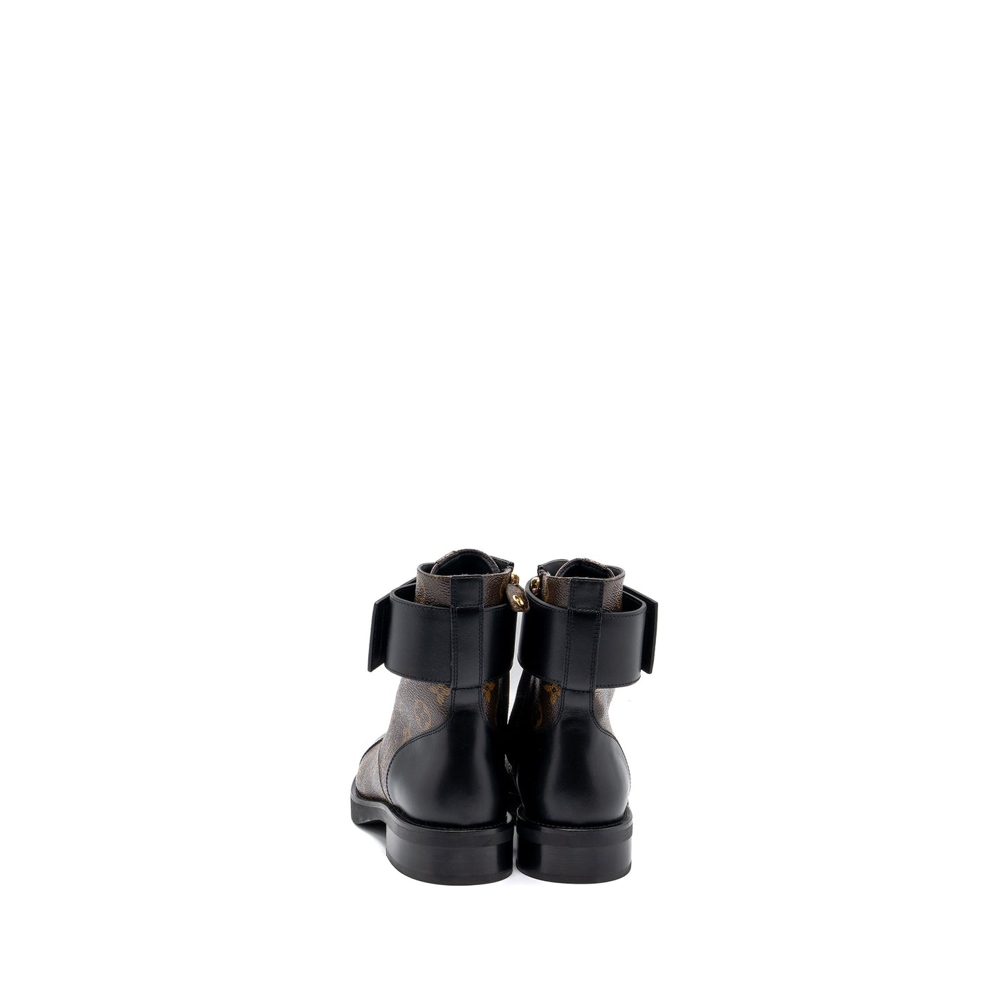 Louis Vuitton Size 37 Wonderland Flat Ranger Ankle Boots Monogram canvas/leather