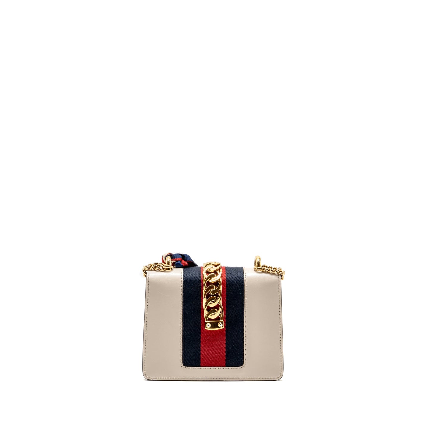 Gucci Mini Sylvie Chain Purse Calfskin White/Multicolour