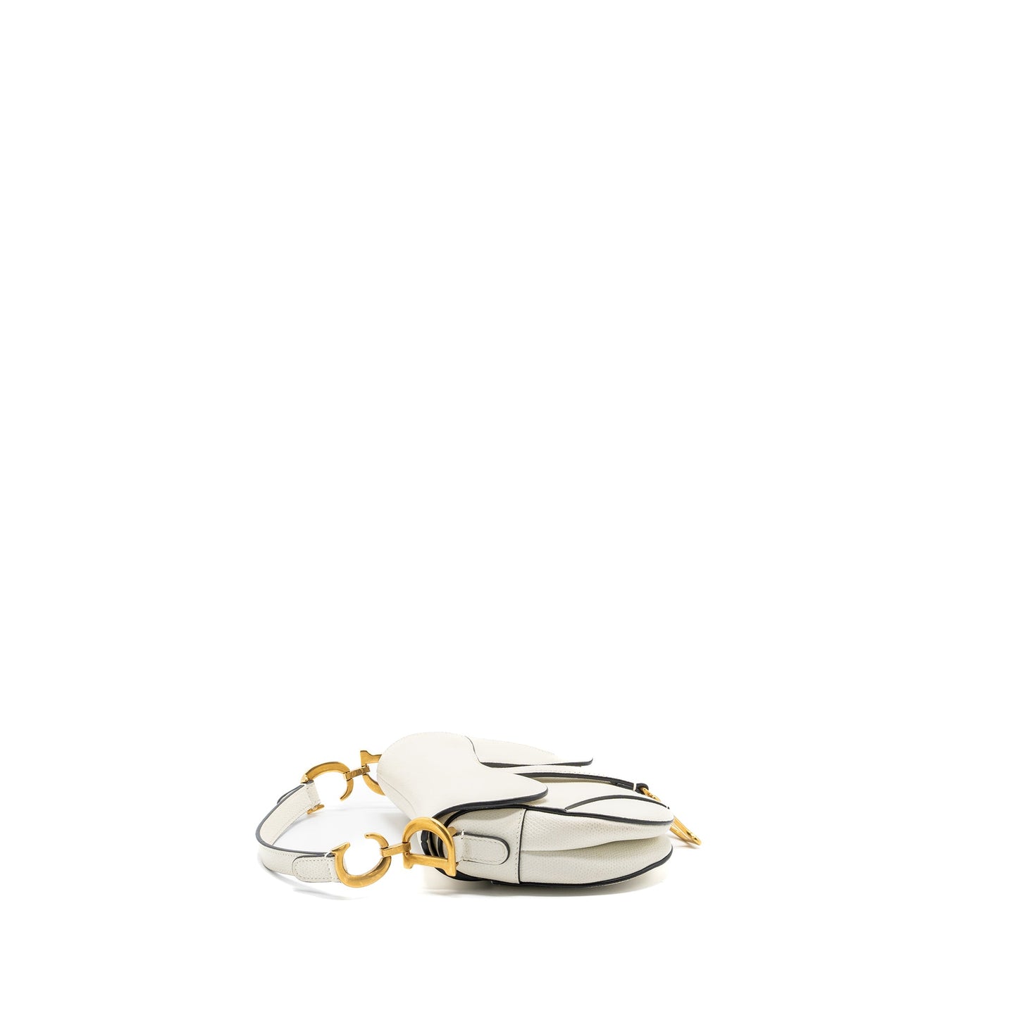 Dior Mini Saddle Purse Calfskin White Brushed