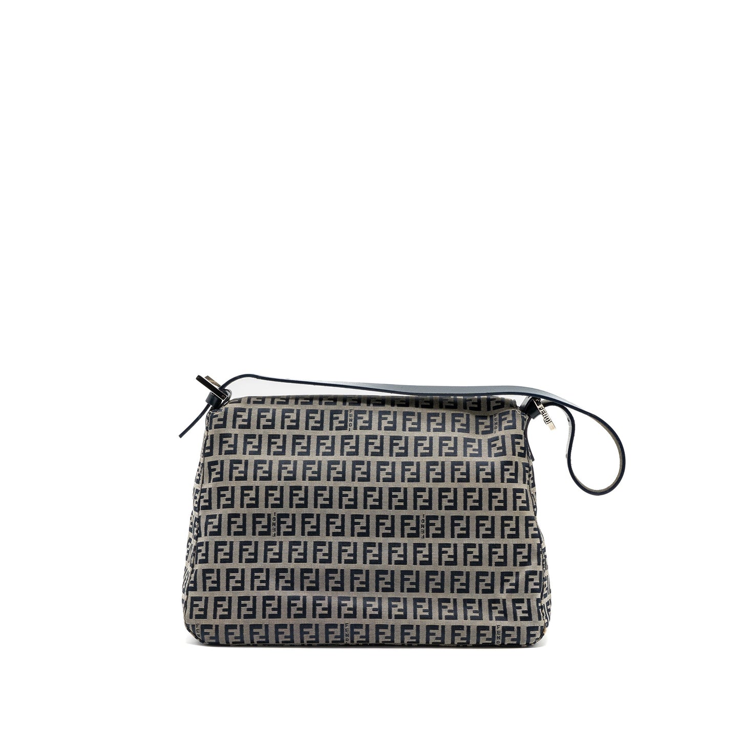 Fendi Zucchino Mama Flap Purse Jacquard Canvas Grey