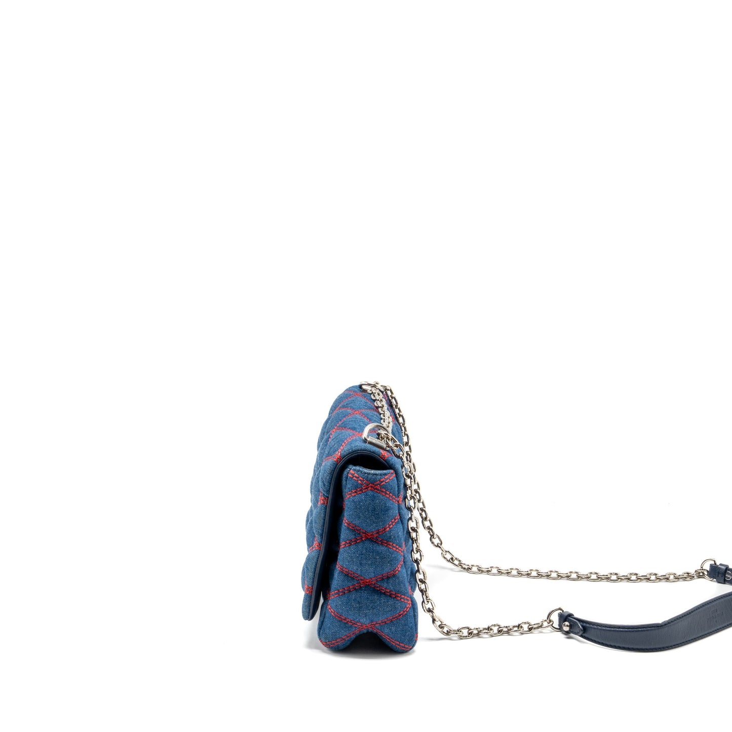 Louis Vuitton Malletahe Go-14 Purse Denim/Leather Blue/Red