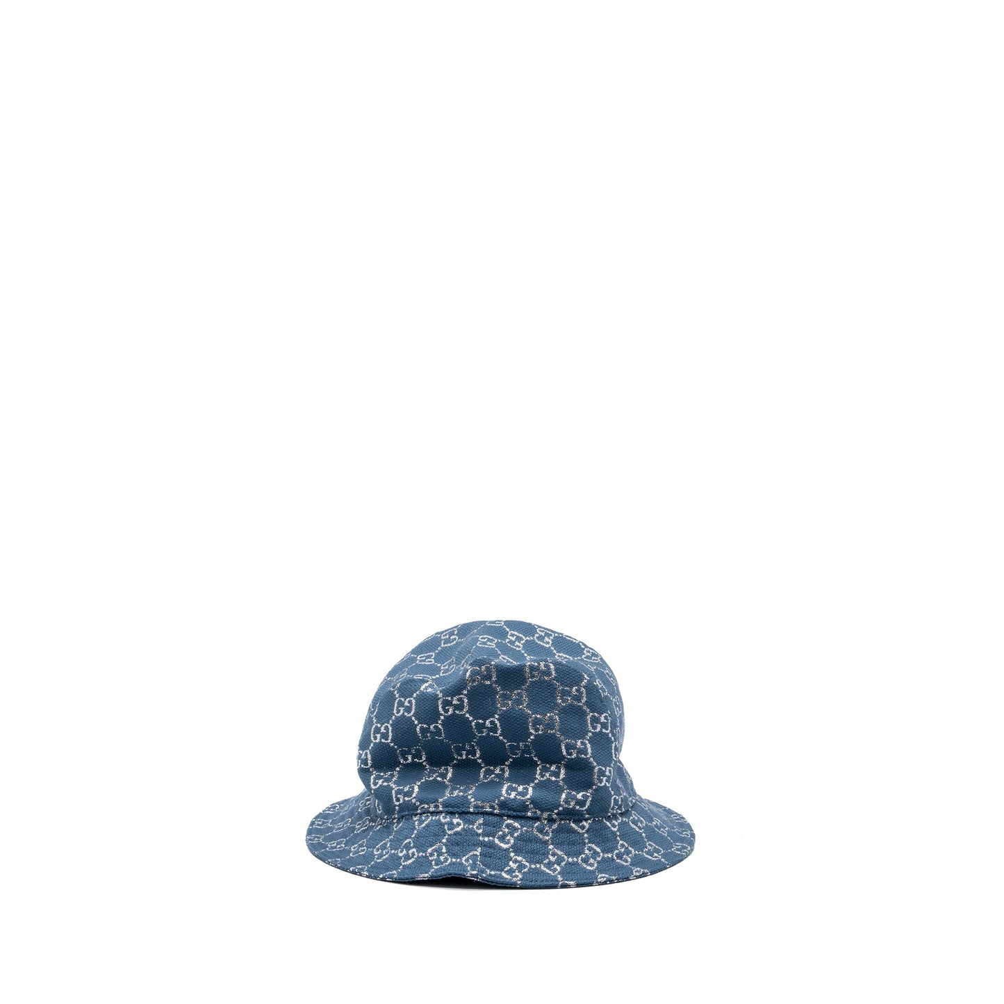 GUCCI Large Lame Bucket Hat Wool turquoise/silver
