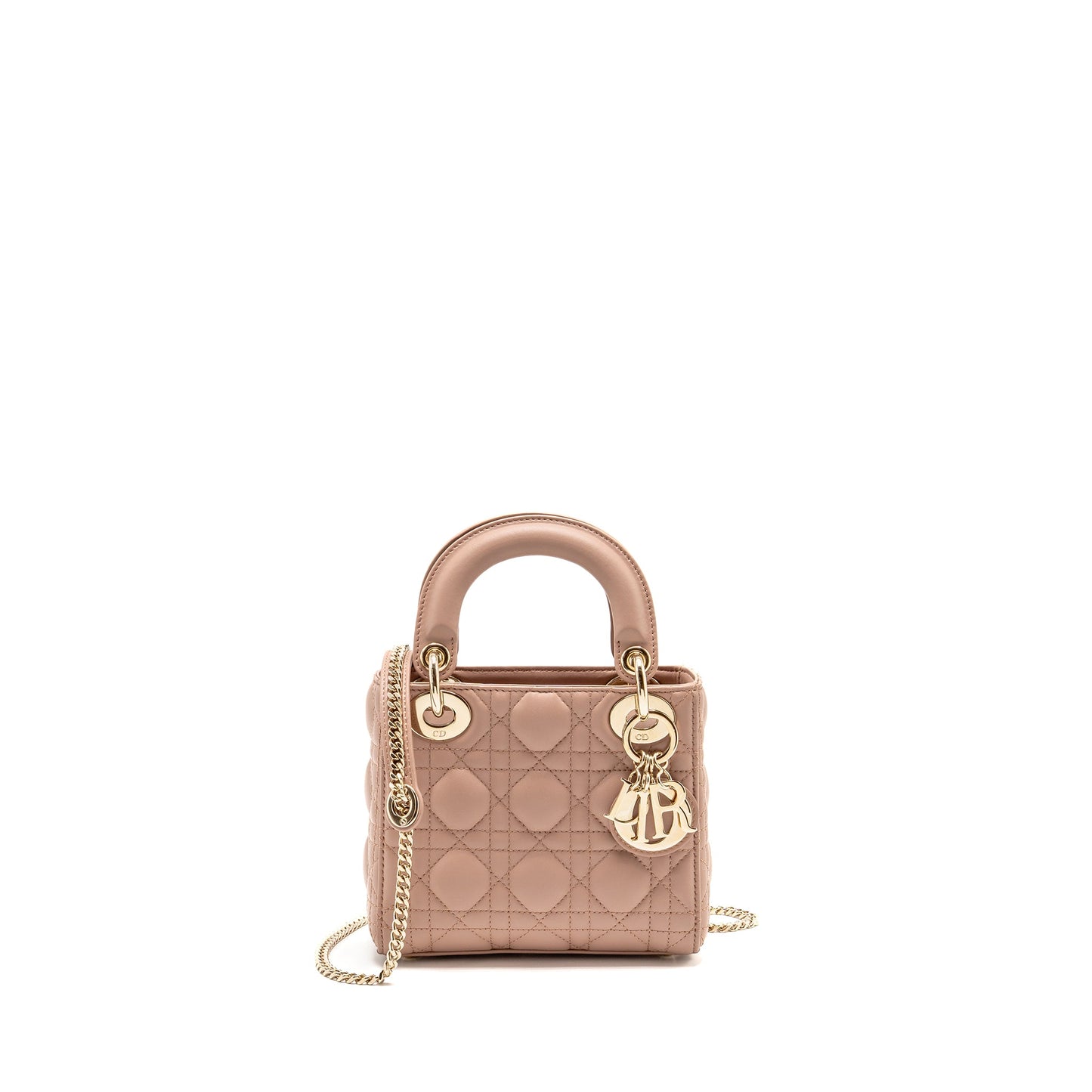 Dior Mini Lady Dior Purse Lambskin Blush
