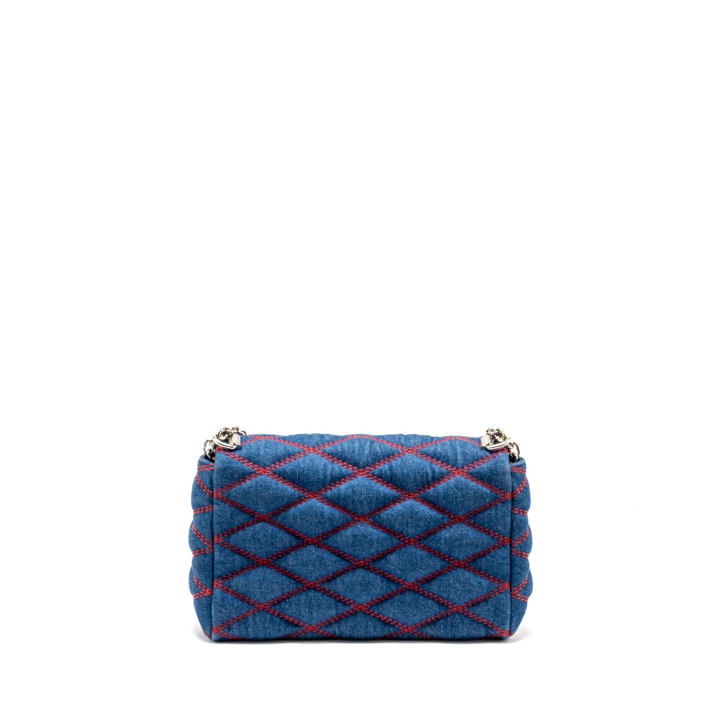 Louis Vuitton Malletahe Go-14 Purse Denim/Leather Blue/Red