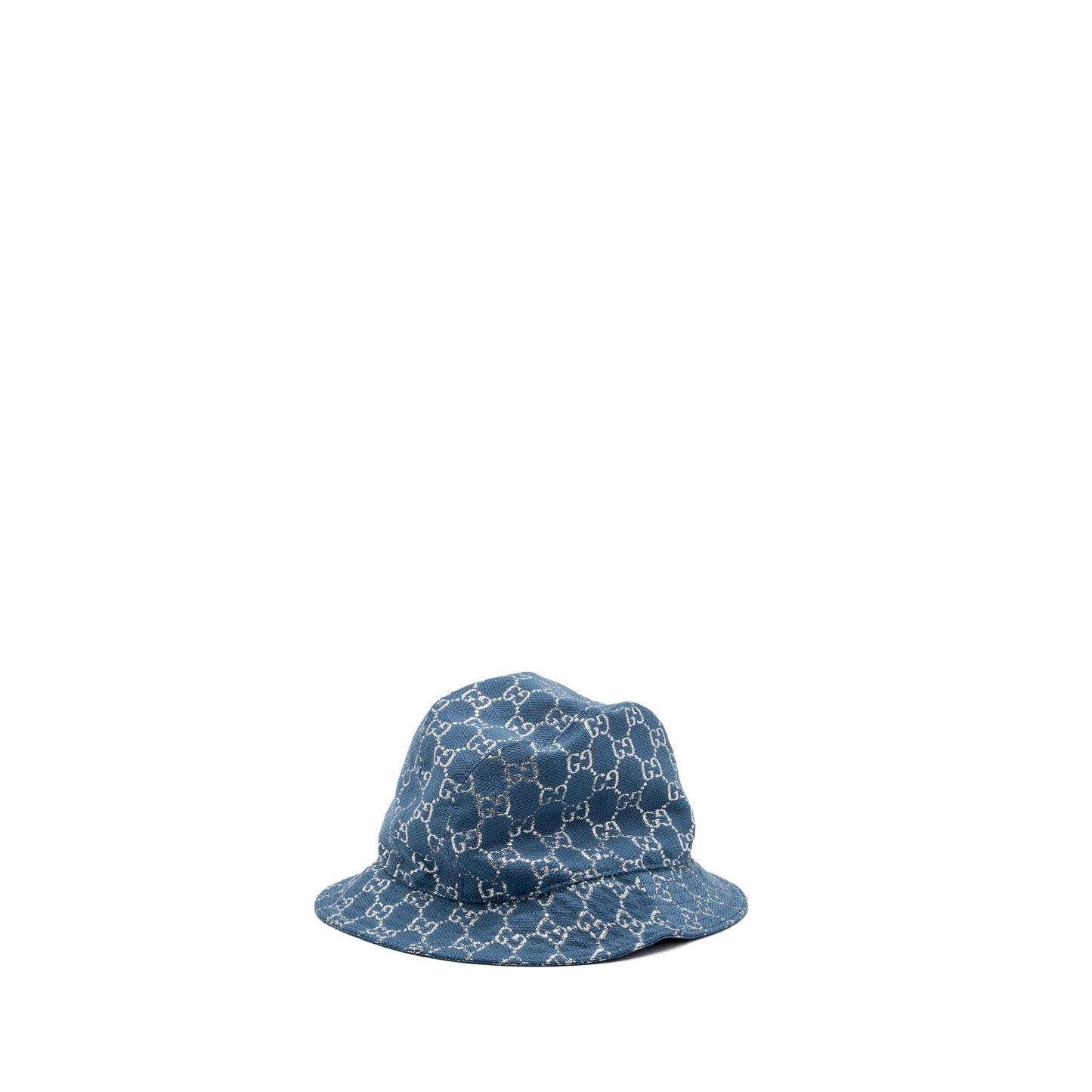 GUCCI Large Lame Bucket Hat Wool turquoise/silver